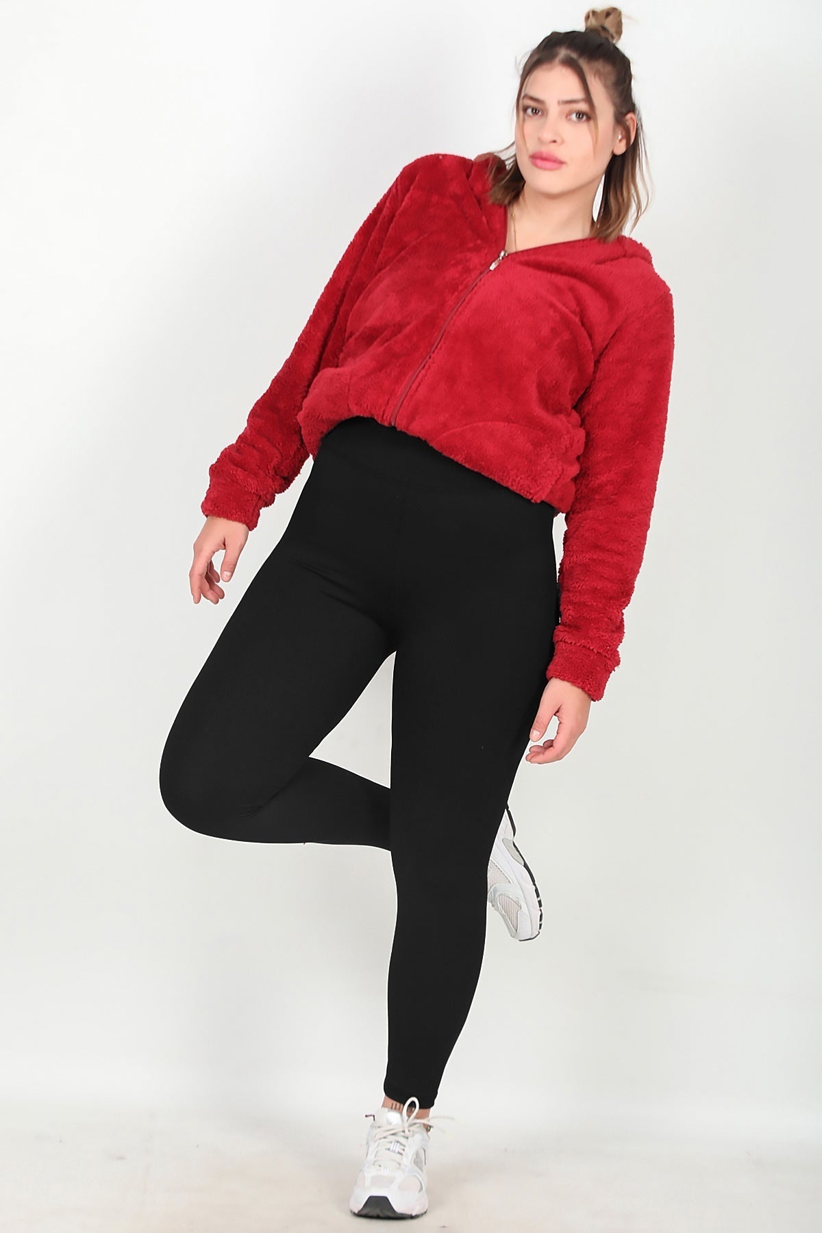 Plus - Size Ribbed Leggings — Black