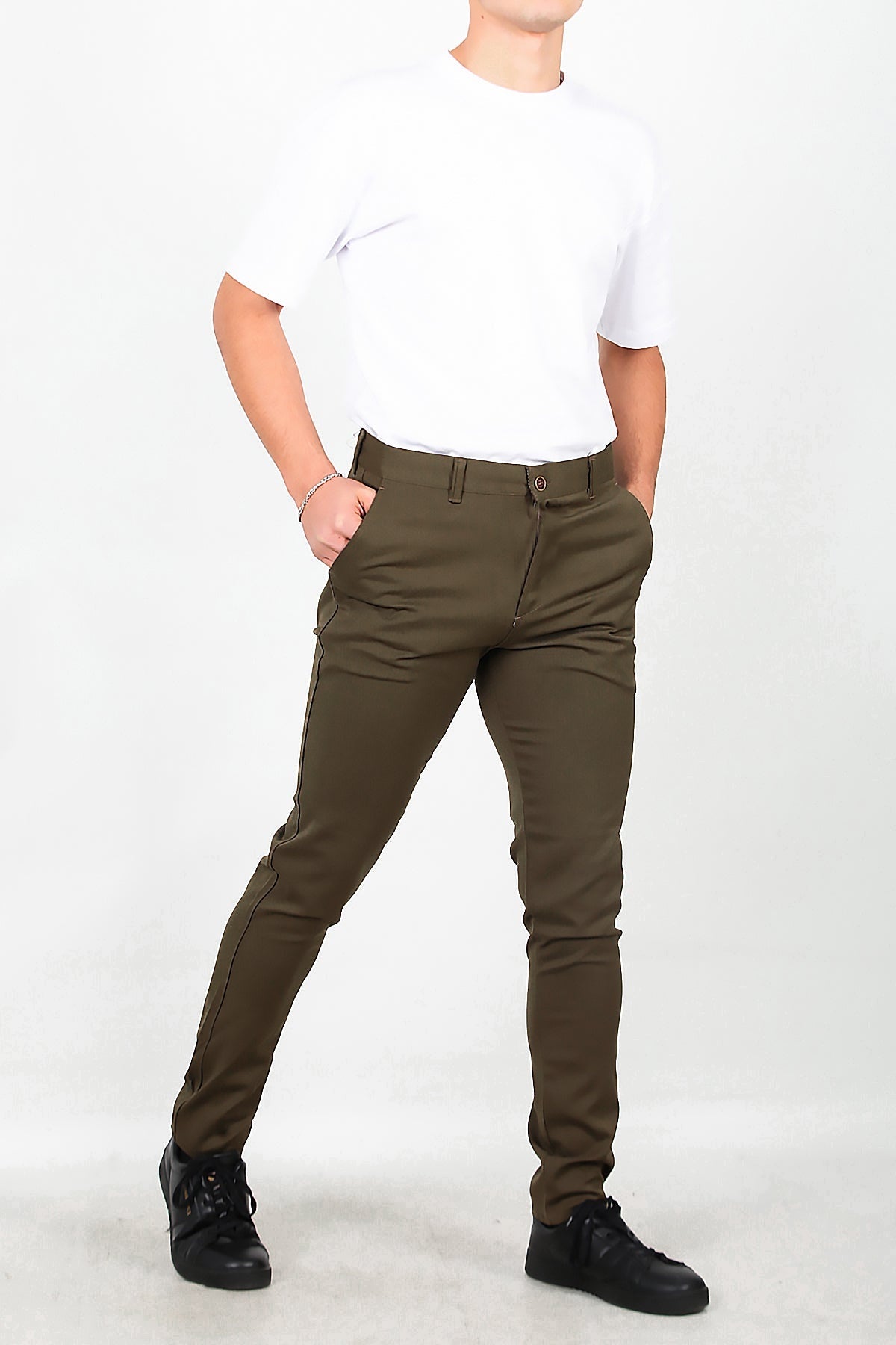 Men's Cotton - Blend Trousers — Brown