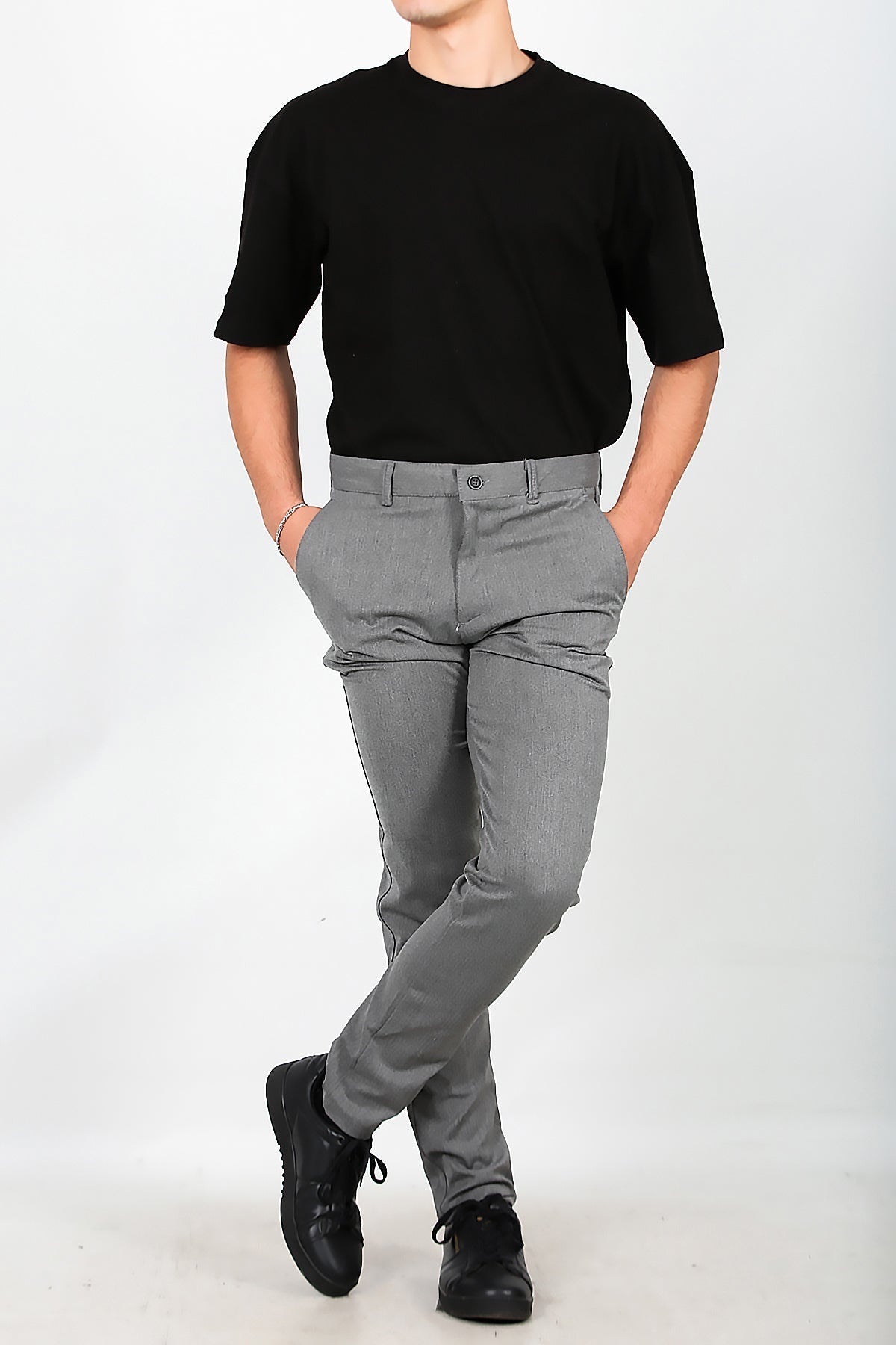 Men's Cotton - Blend Trousers — Grey