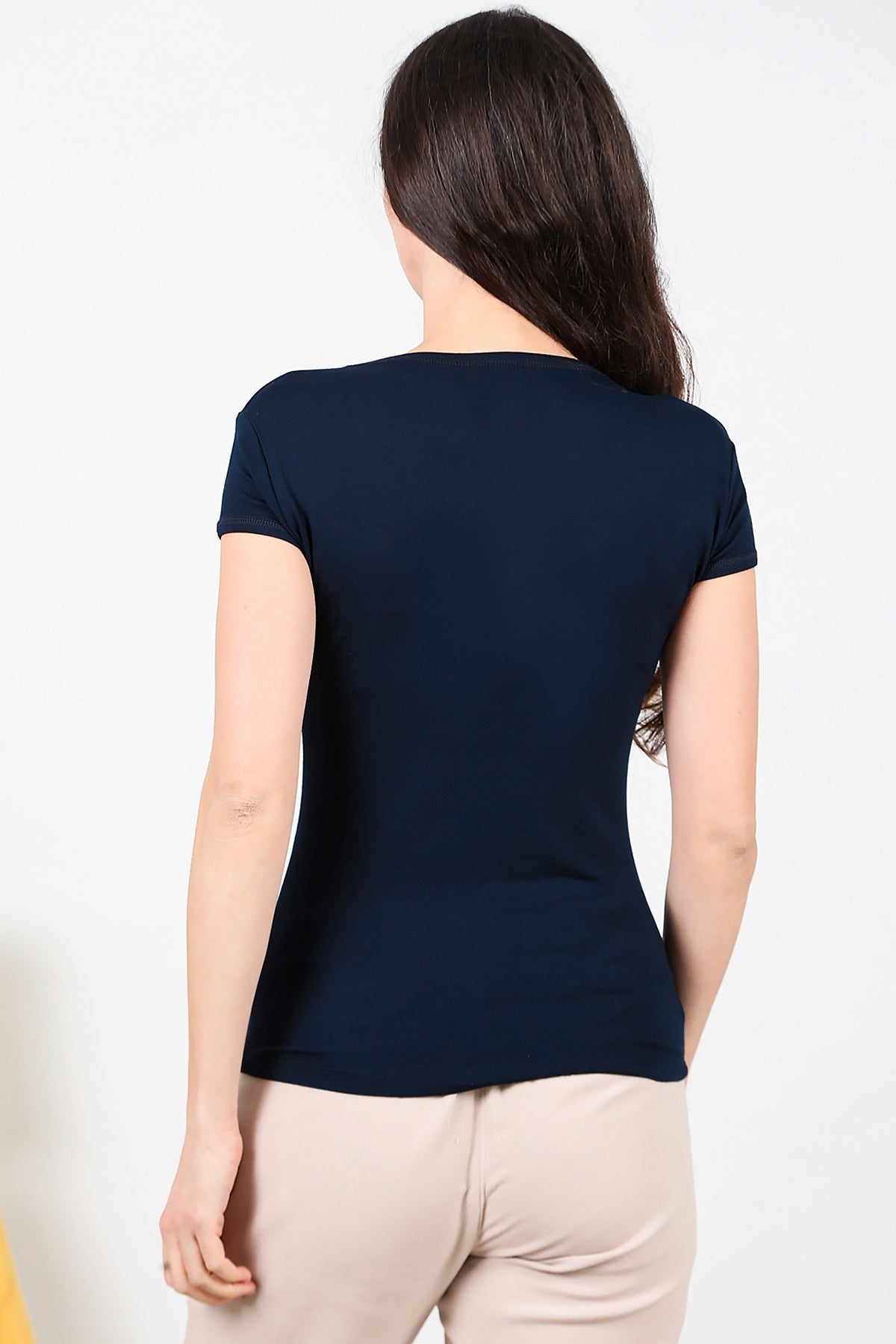 Rundhals-T-Shirt — Marineblau