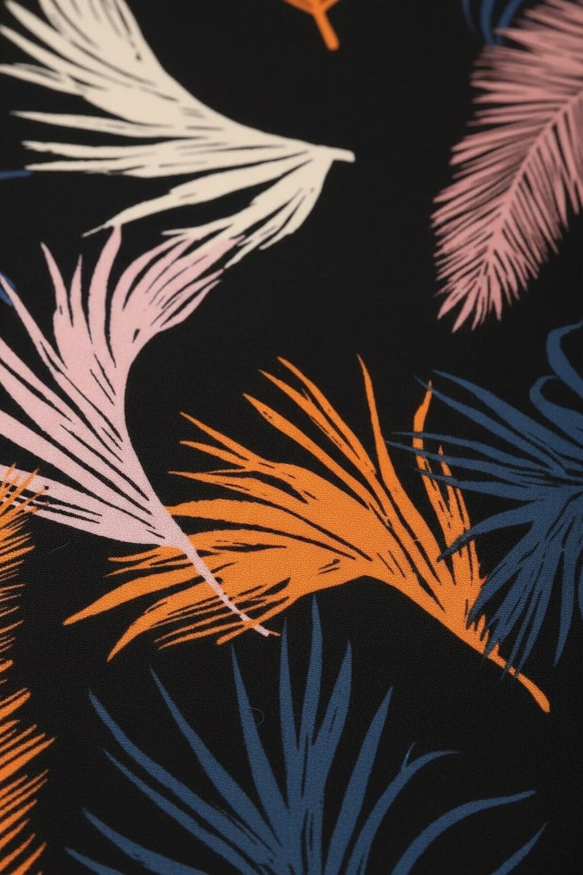 Große Größen gemustertes Kleid – Mehrfarbig