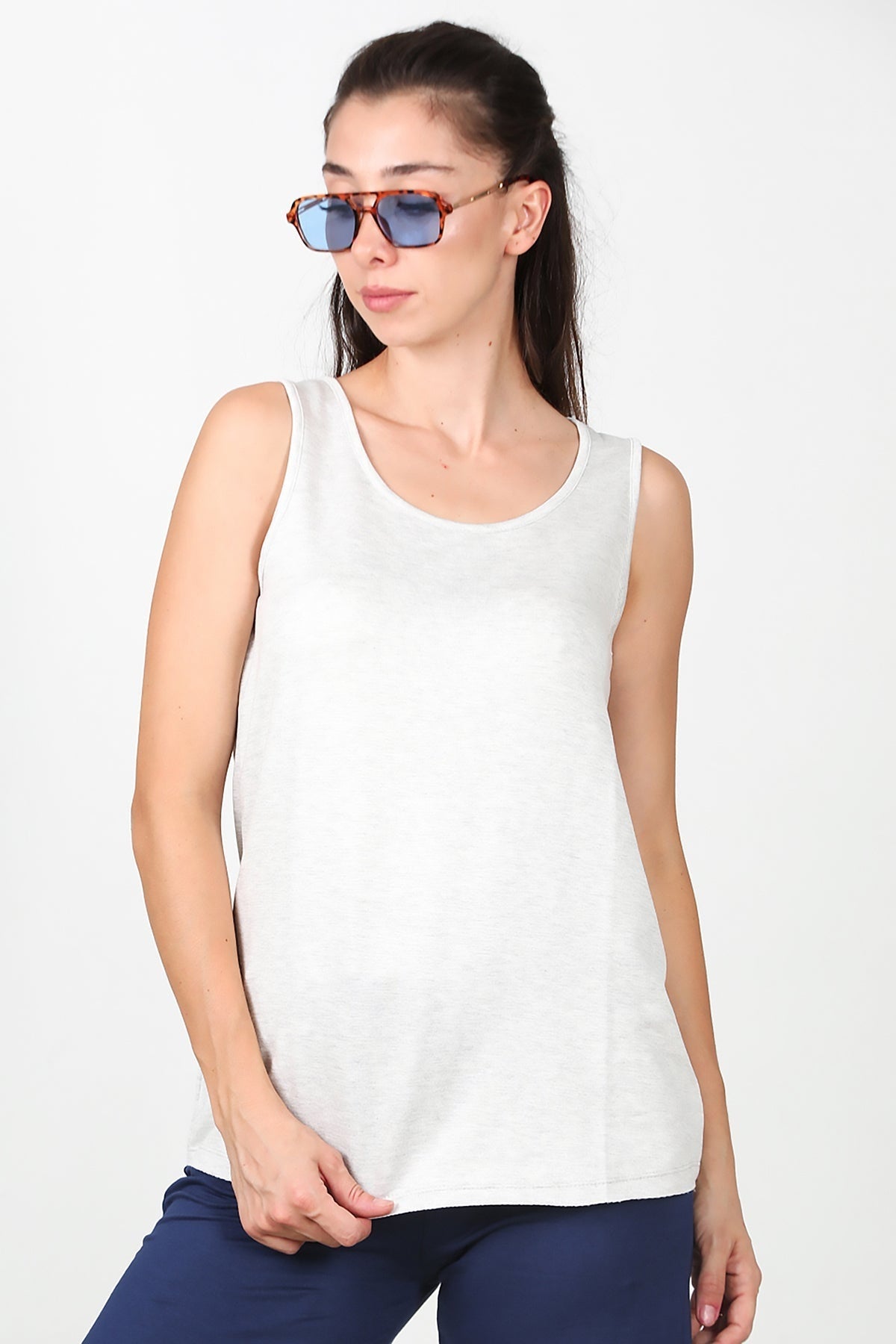 Breitband-T-Shirt – Grau