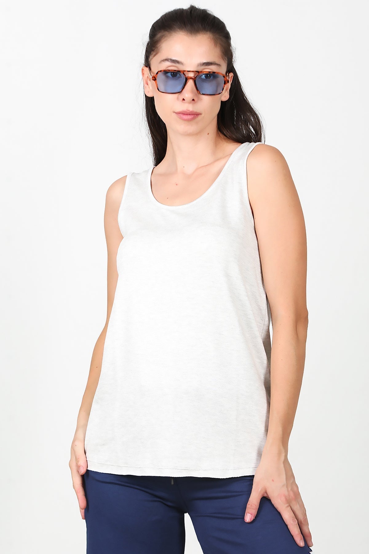 Breitband-T-Shirt – Grau