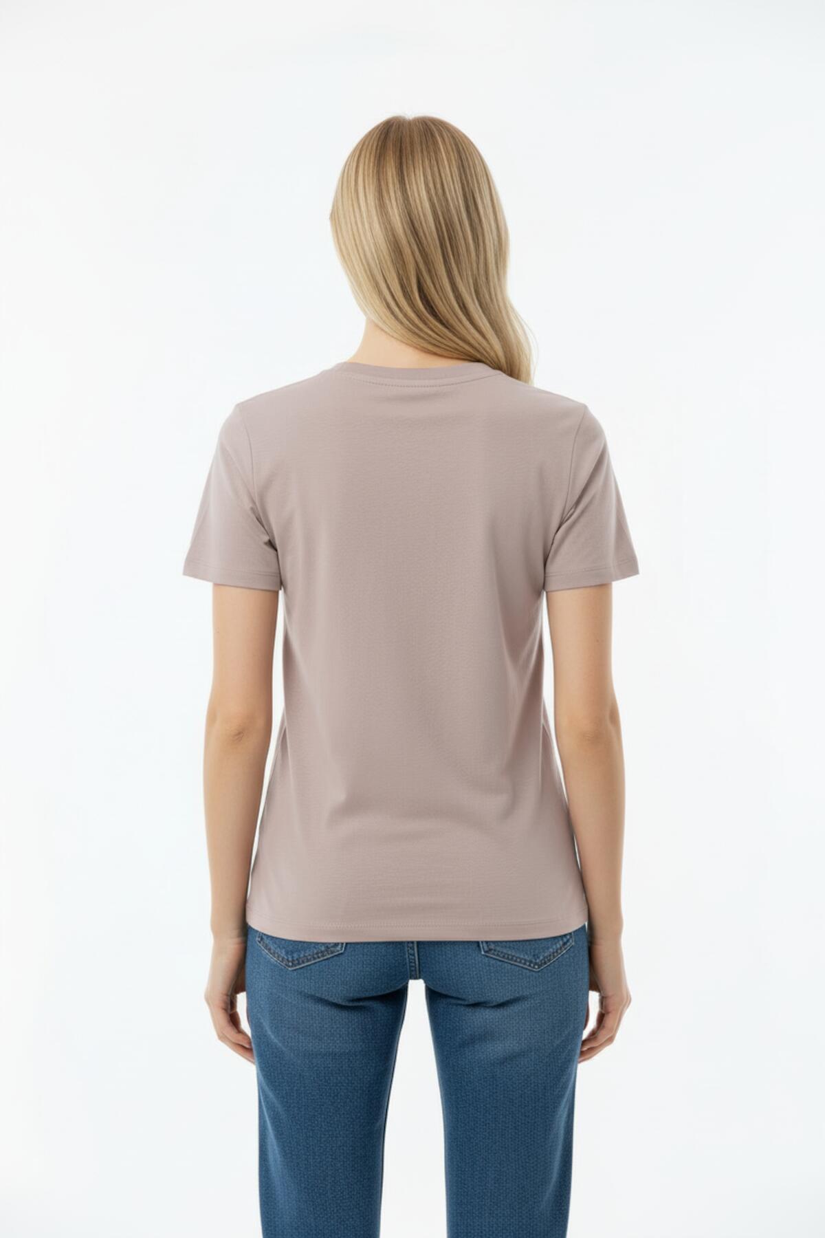 Rundhals-T-Shirt – Taupe