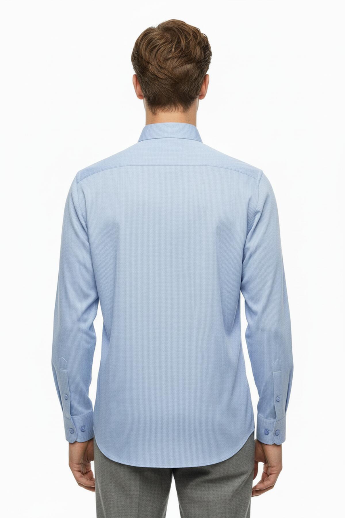 Herren Hemd Slim-Fit Gestreift — Blau