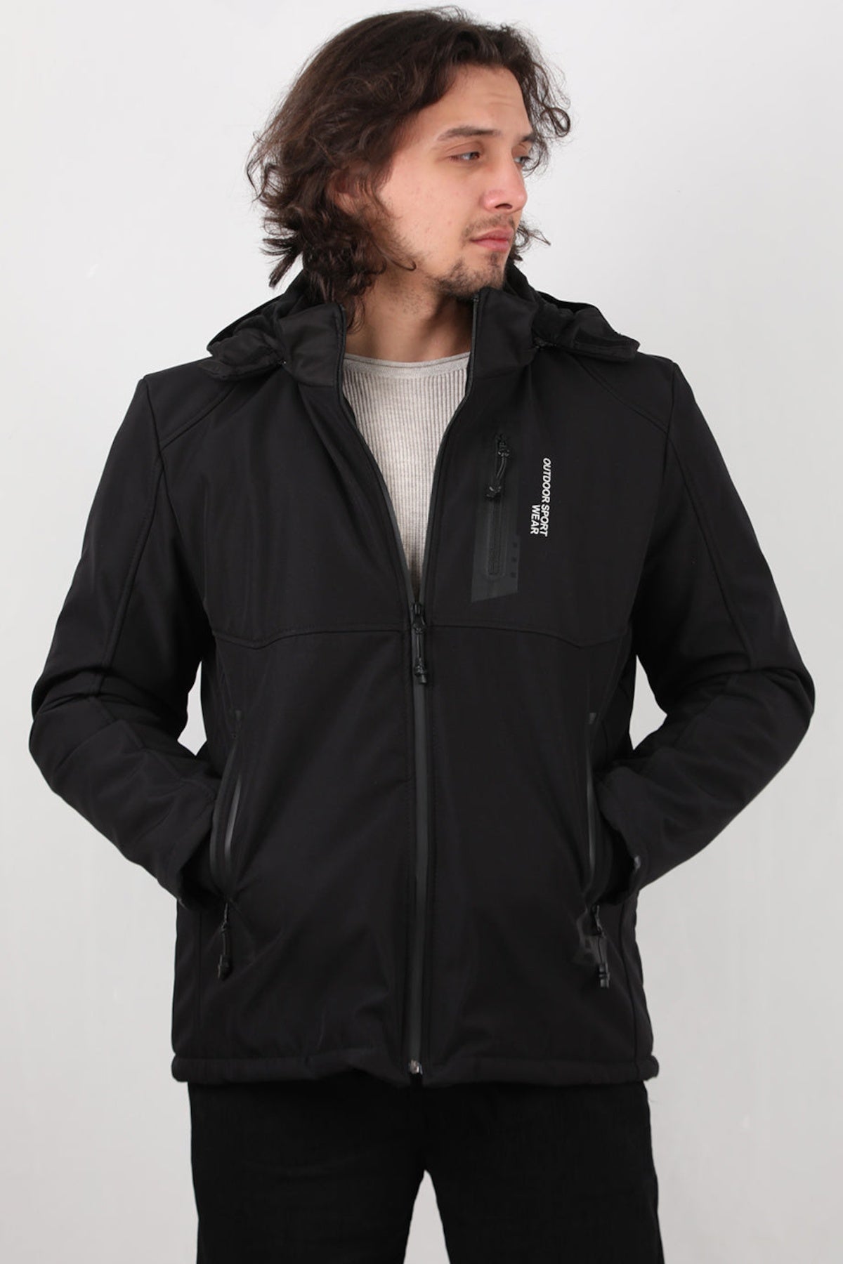 Men's Hooded Jacket — Black