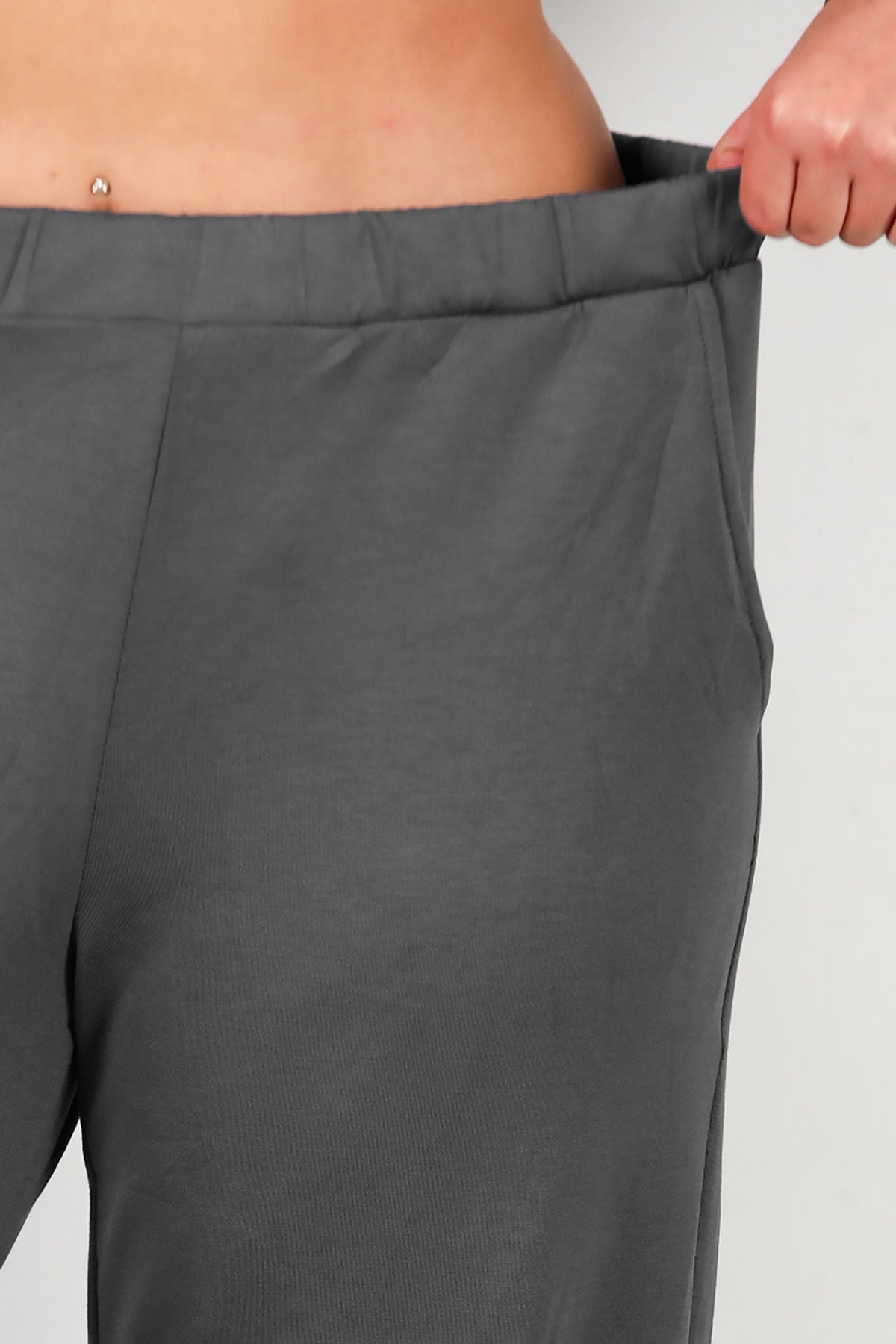 Plus - Size Set With Front Stone Detail — Charcoal