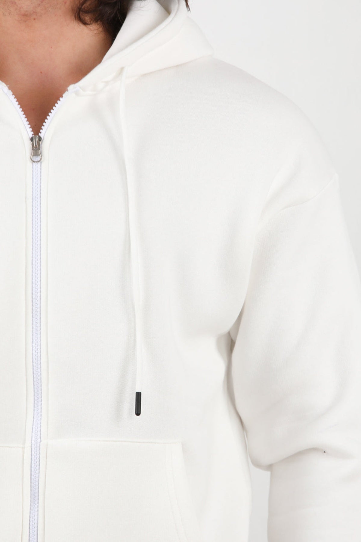 Men's Hooded Zip - Up Jacket — White