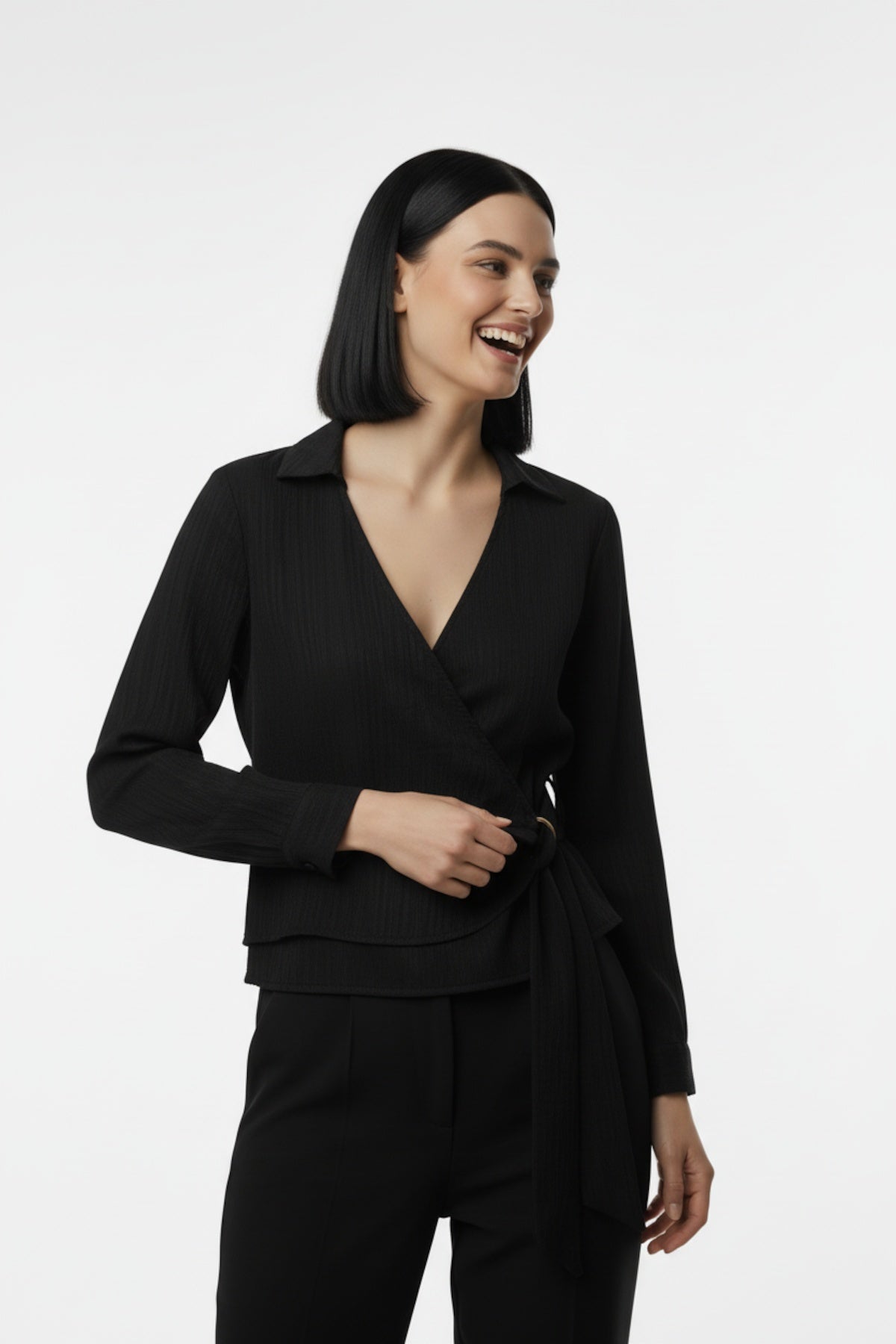 Müslim Tencel Blouse — Black