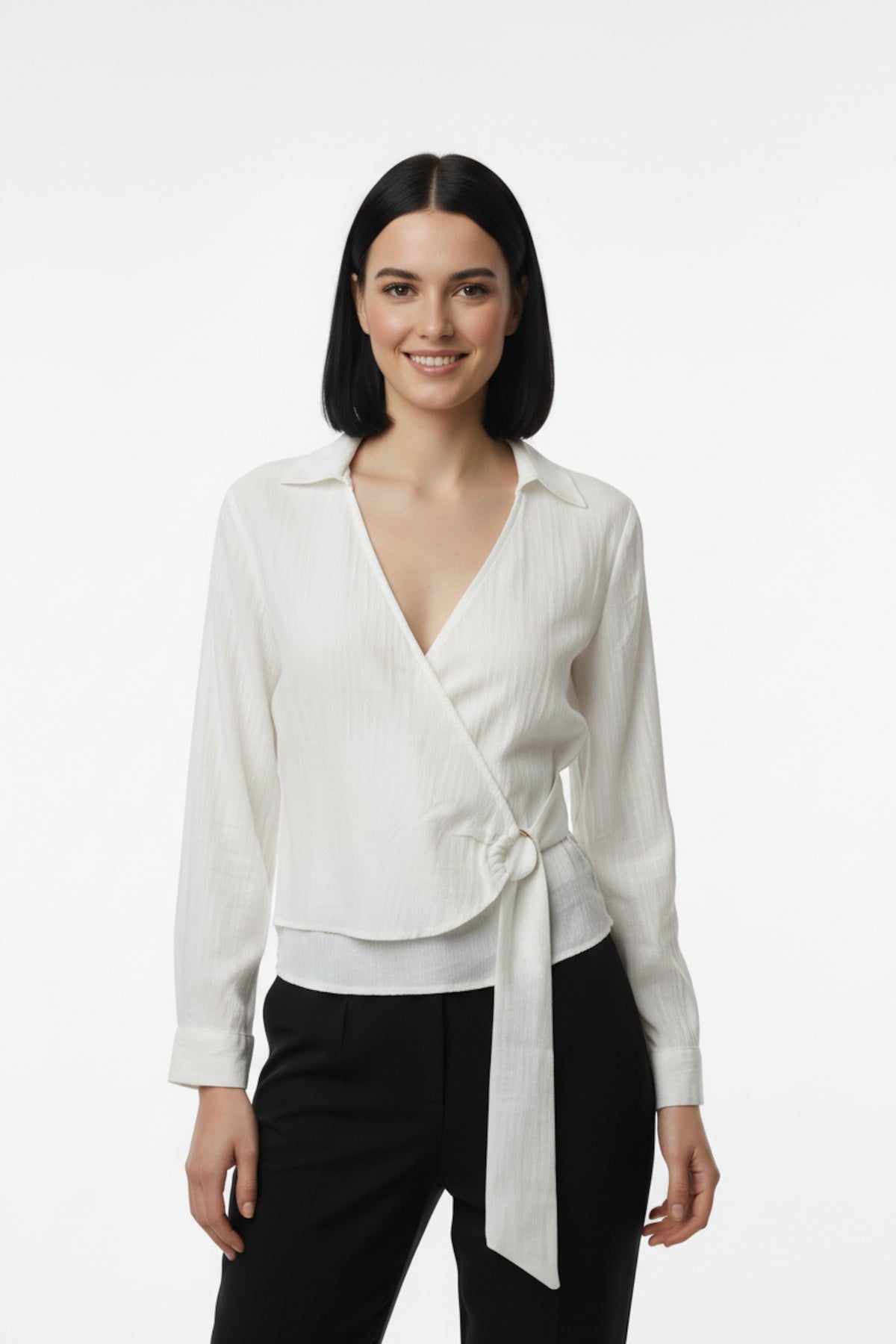 Müslim Tencel Blouse — Off - White