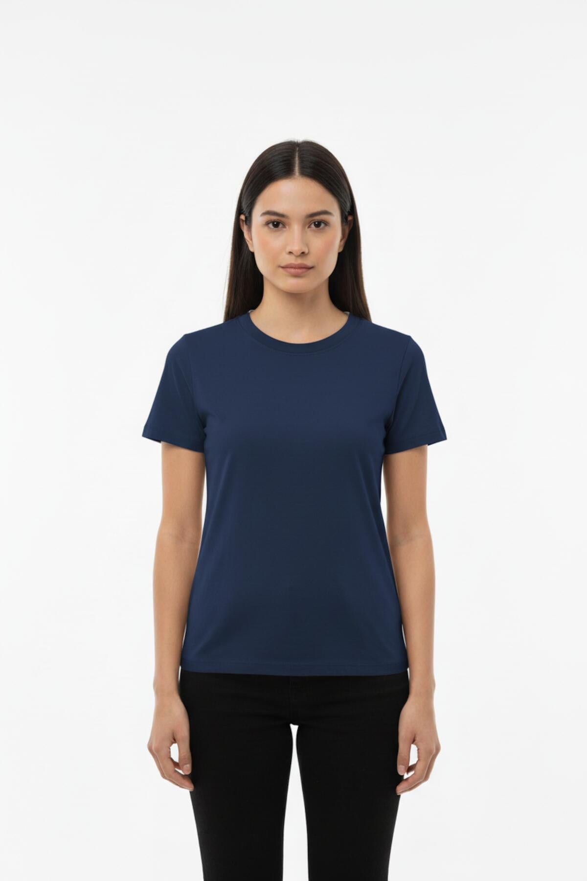 Crew-Neck Body T-Shirt — Marineblau