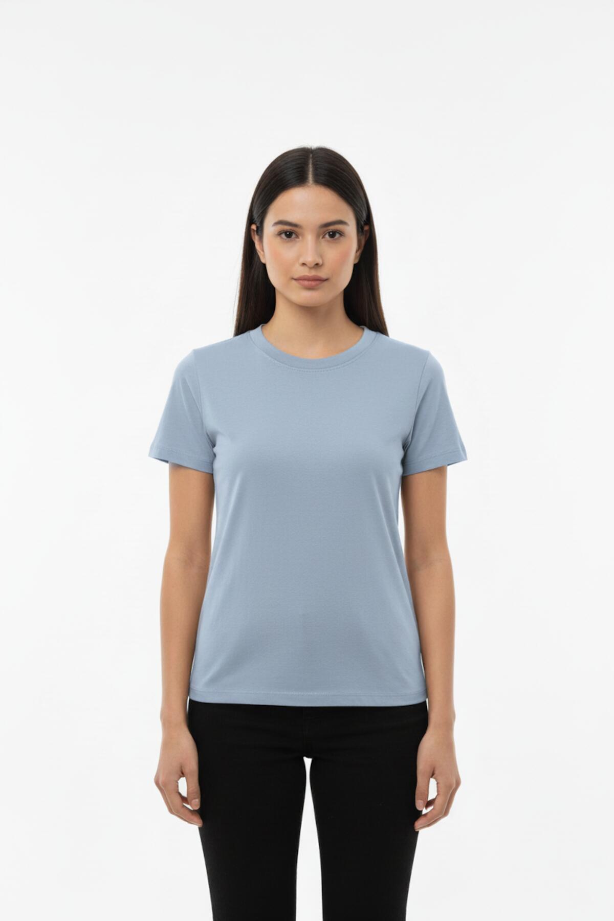 Rundhals - Body T - Shirt — Blau