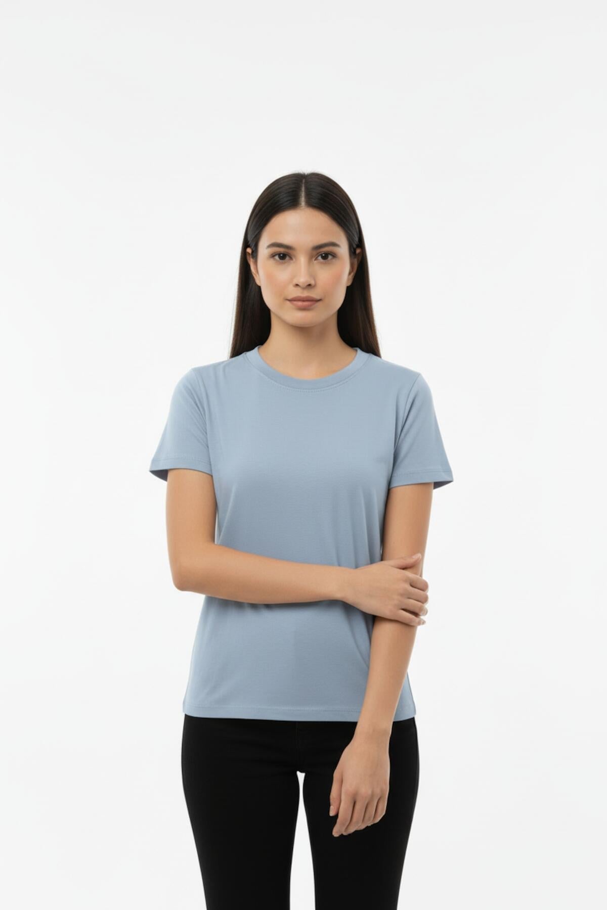 Rundhals - Body T - Shirt — Blau