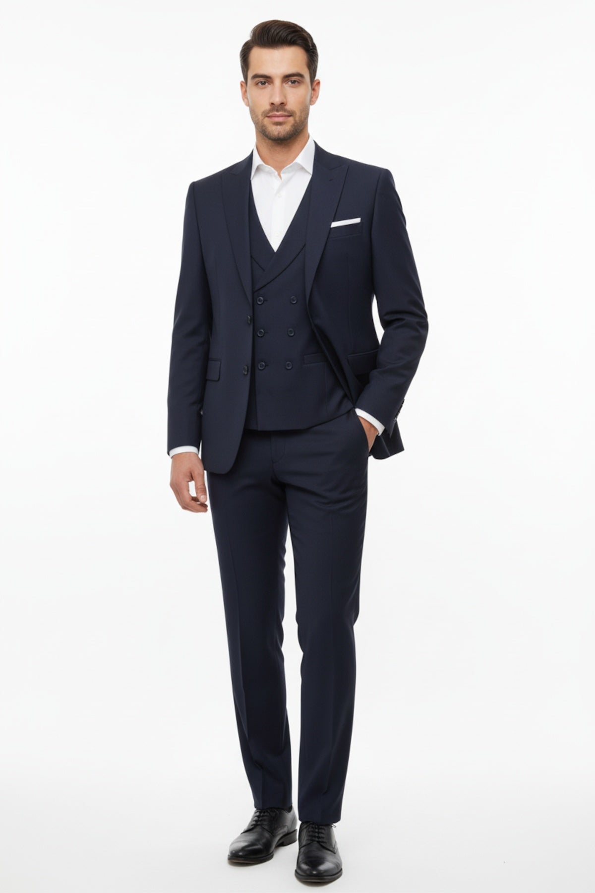 Double 3 - Piece Suit — Navy