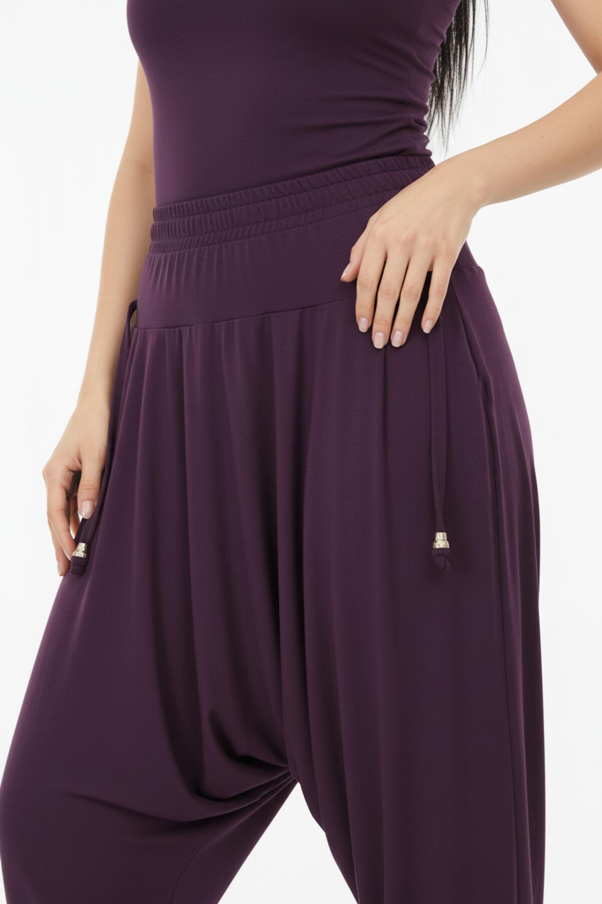 Plus - Size Sandy Trousers — Purple