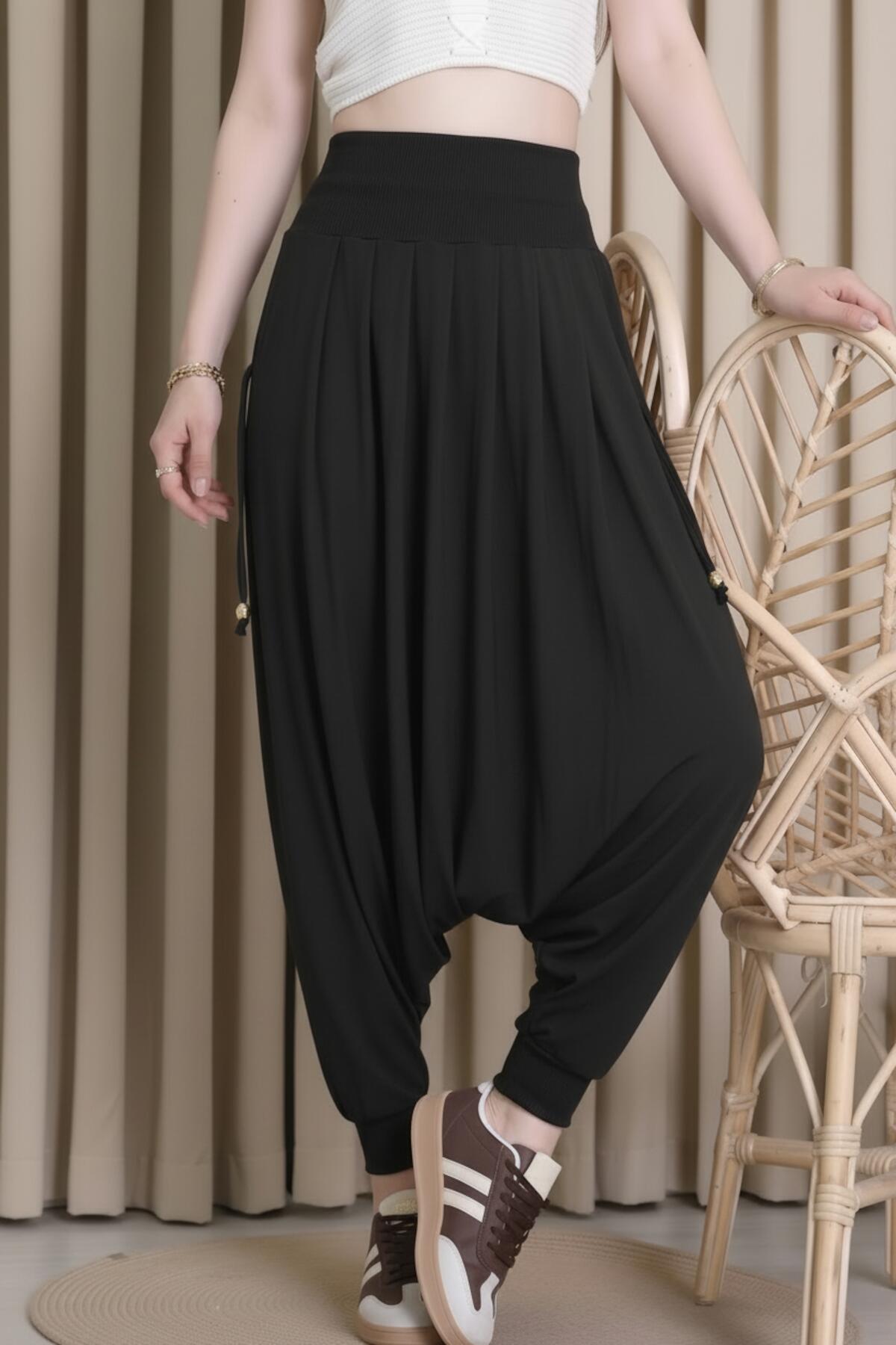 Plus - Size Sandy Trousers — Black