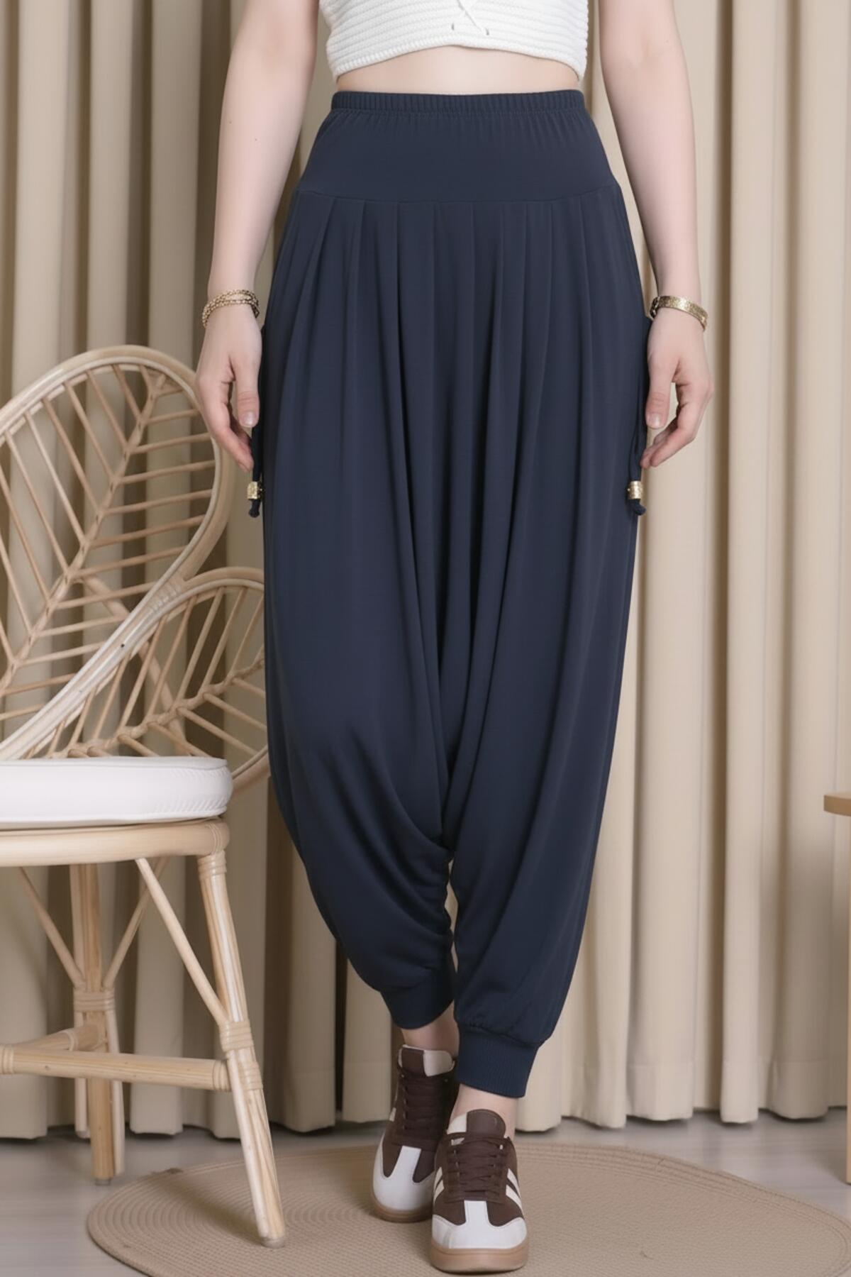 Plus - Size Sandy Trousers — Navy