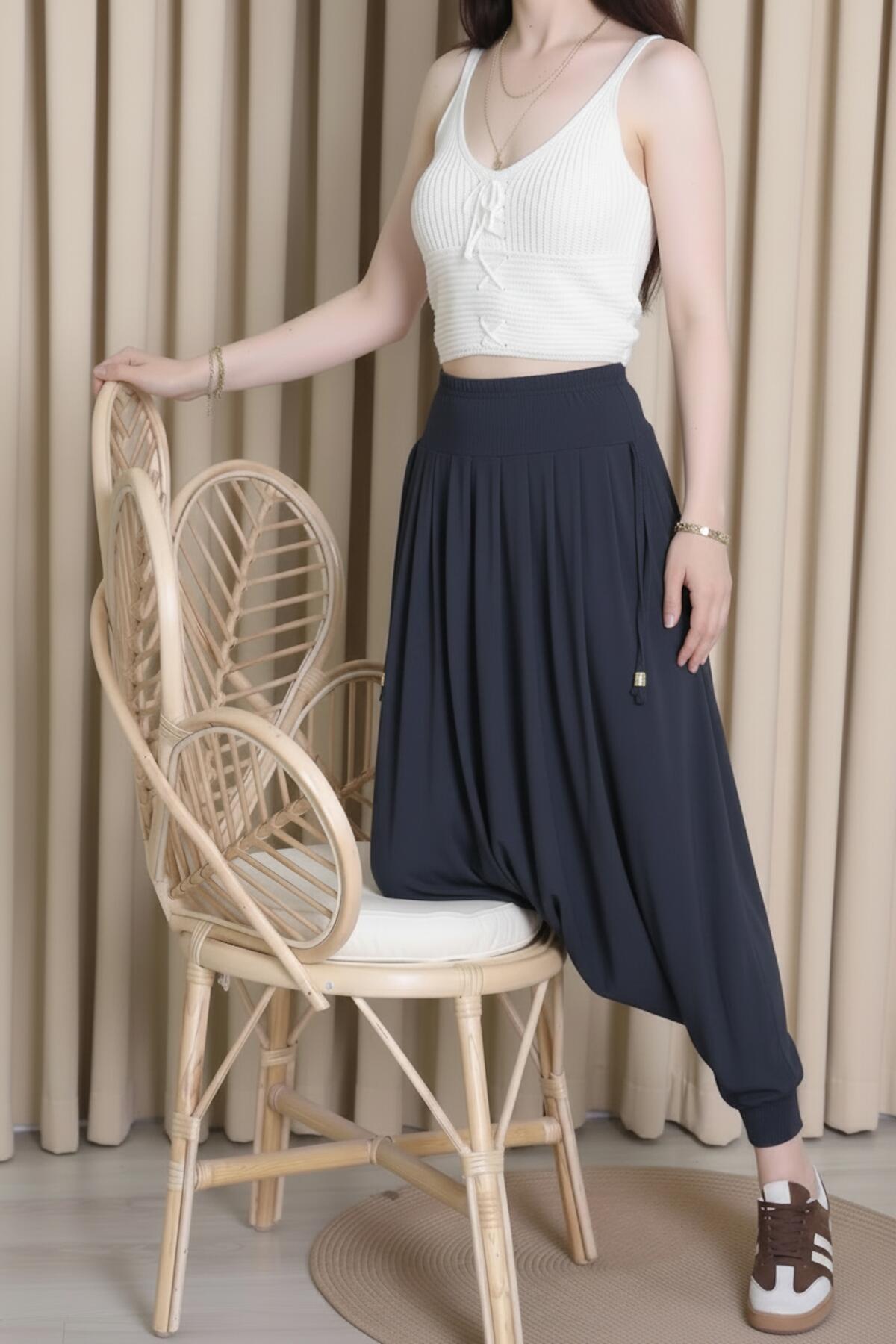 Plus - Size Sandy Trousers — Navy