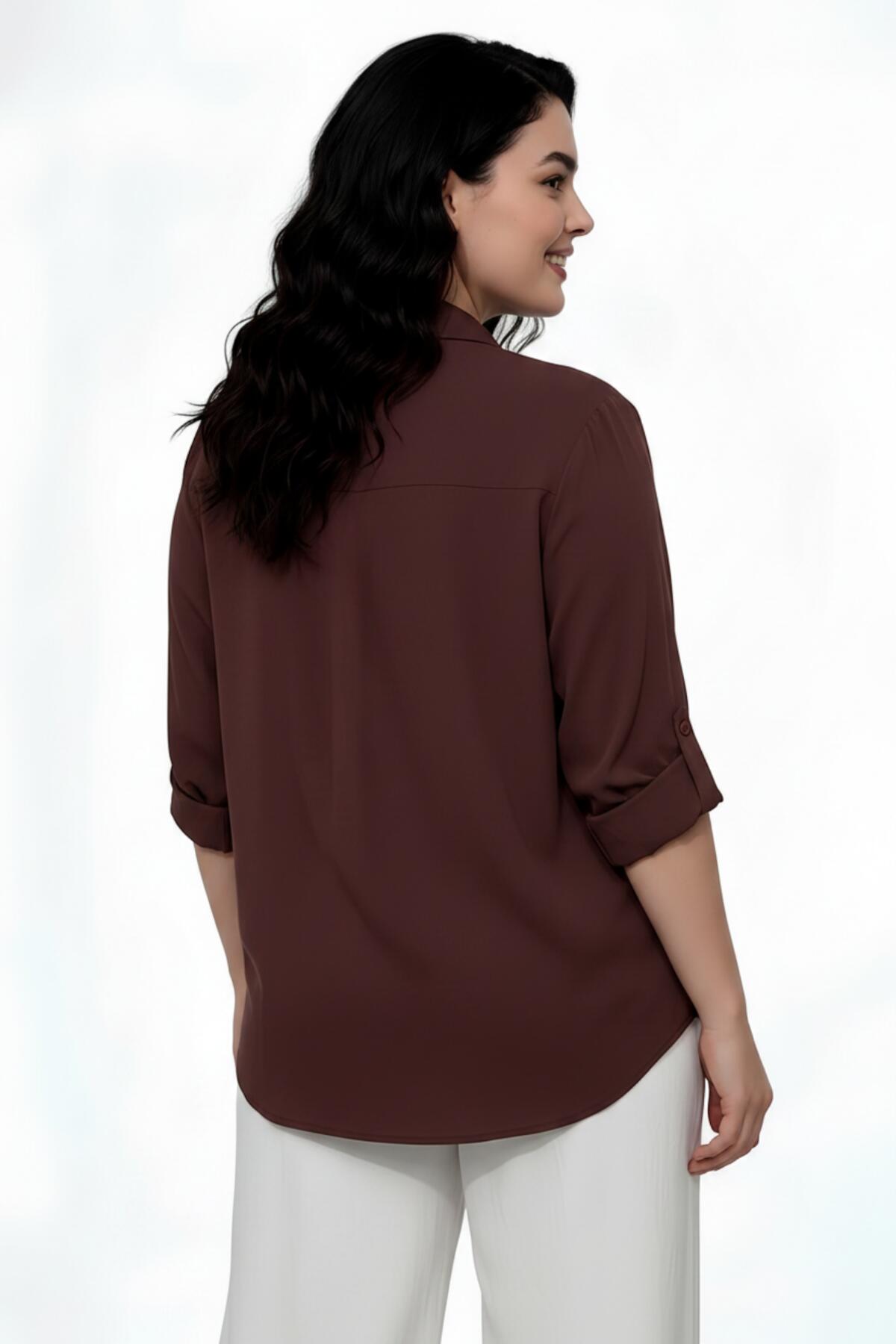 Plus - Size Shirt, Dark Brown