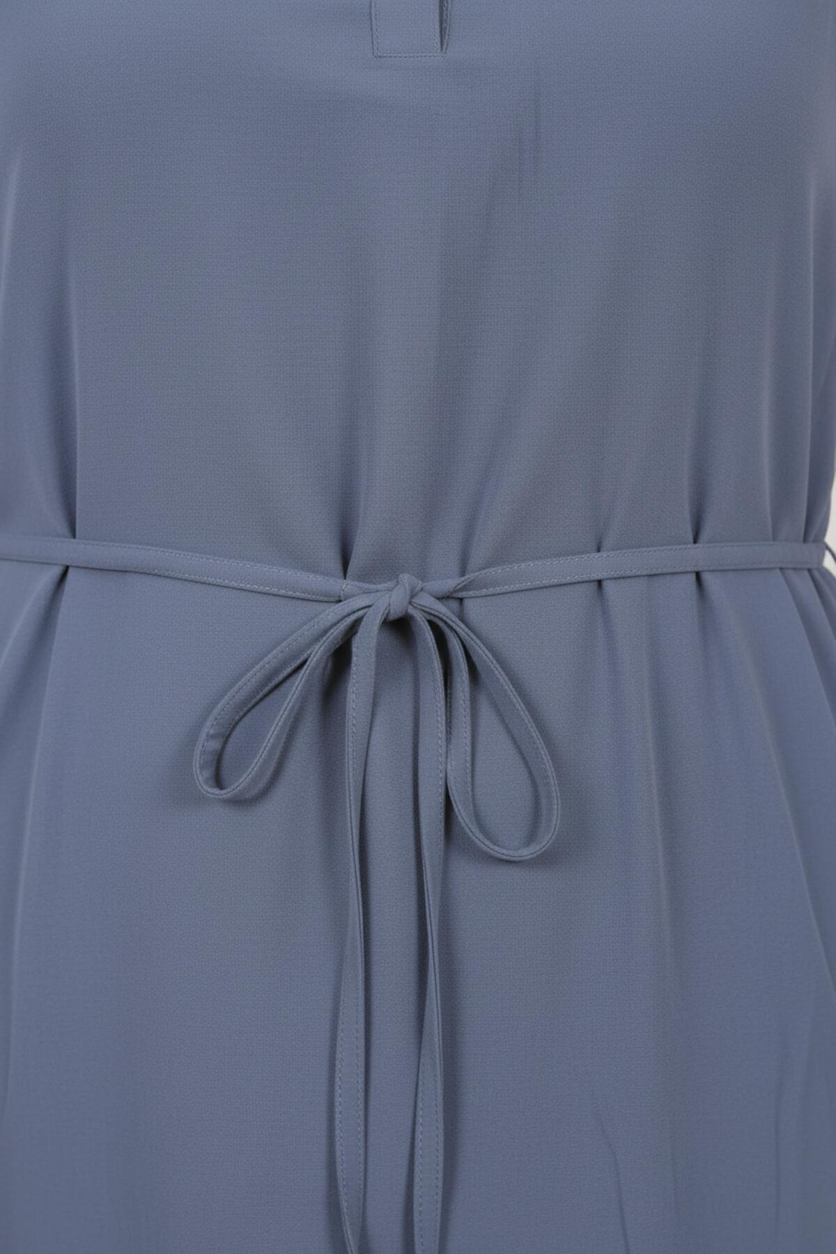 Großes Hemdblusenkleid aus Modal-Cupra, Indigo