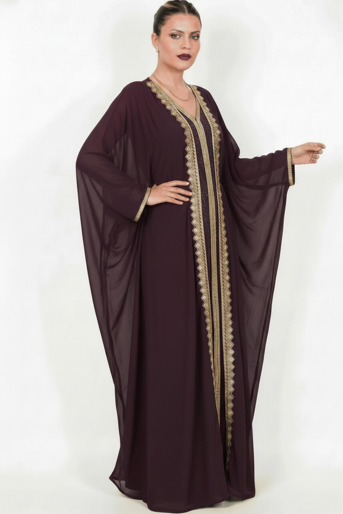 Geborduurde Tule Jurk — Paars