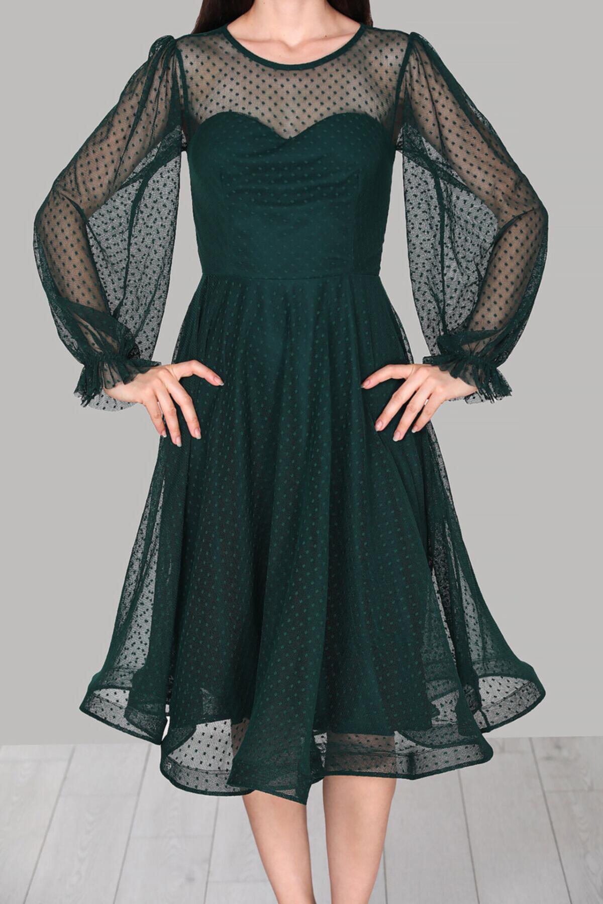 Emerald Midi Evening Dress
