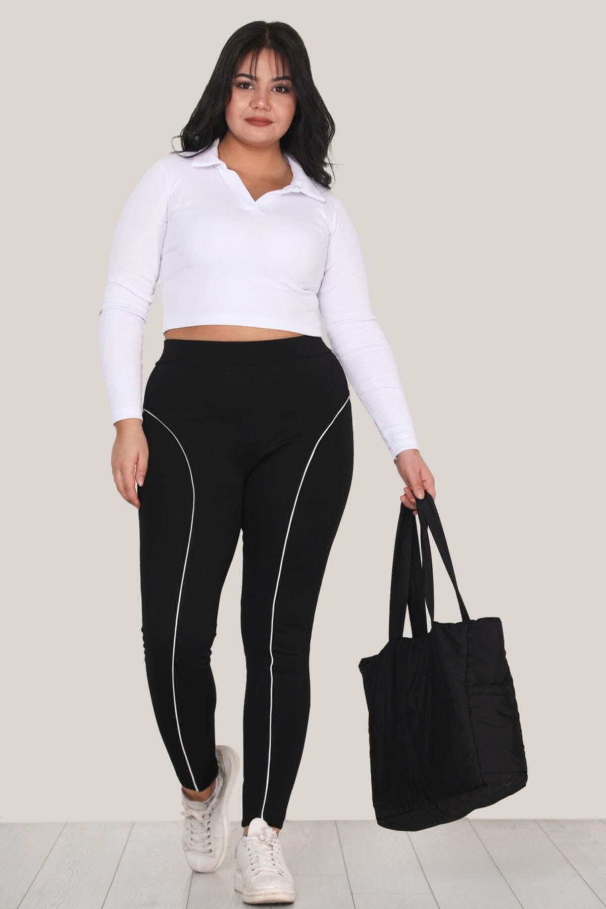 Plus‑Size Leggings — Black
