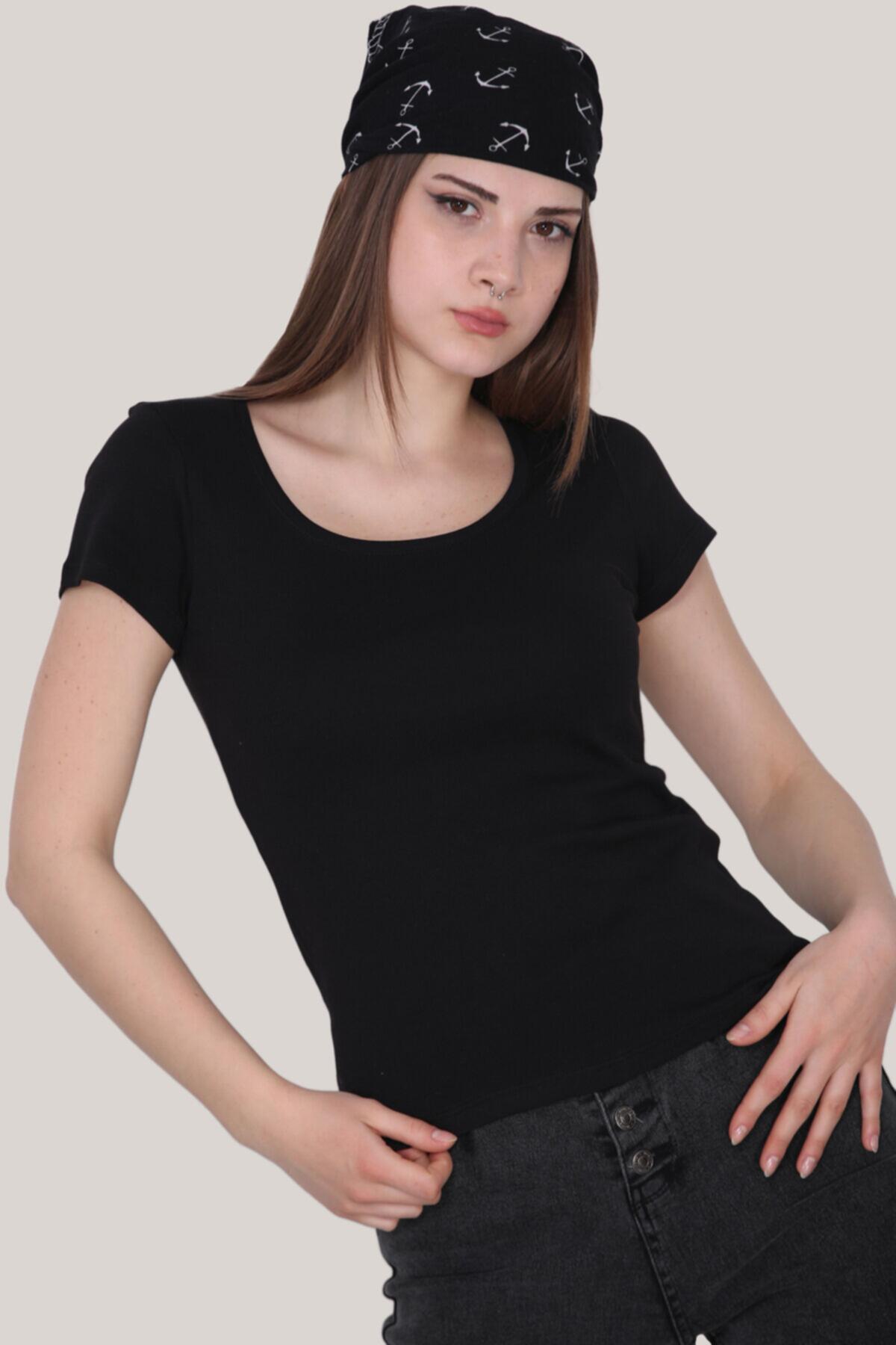 Short - Sleeved Blouse, Black