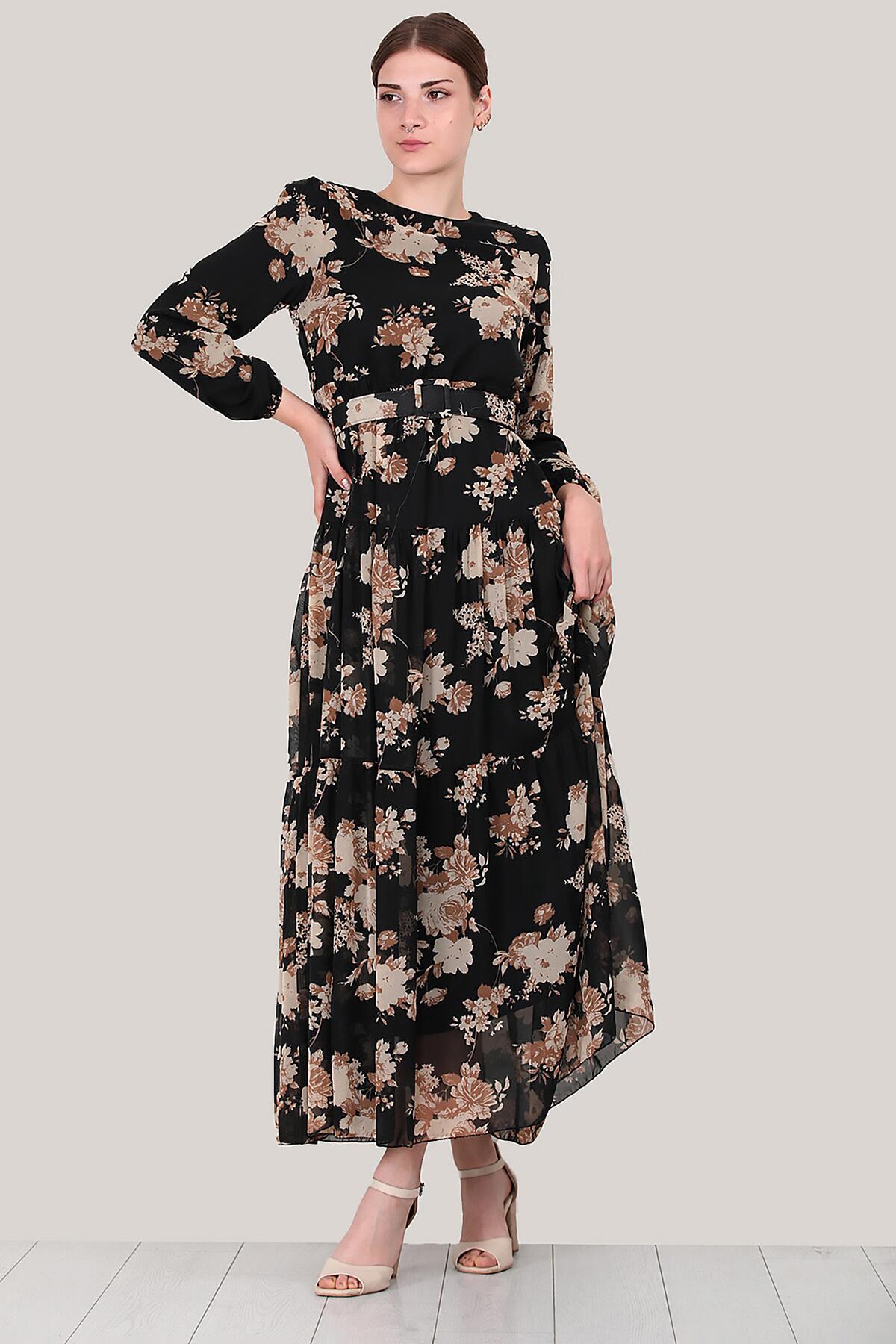 Multicolor Chiffon Maxi Dress