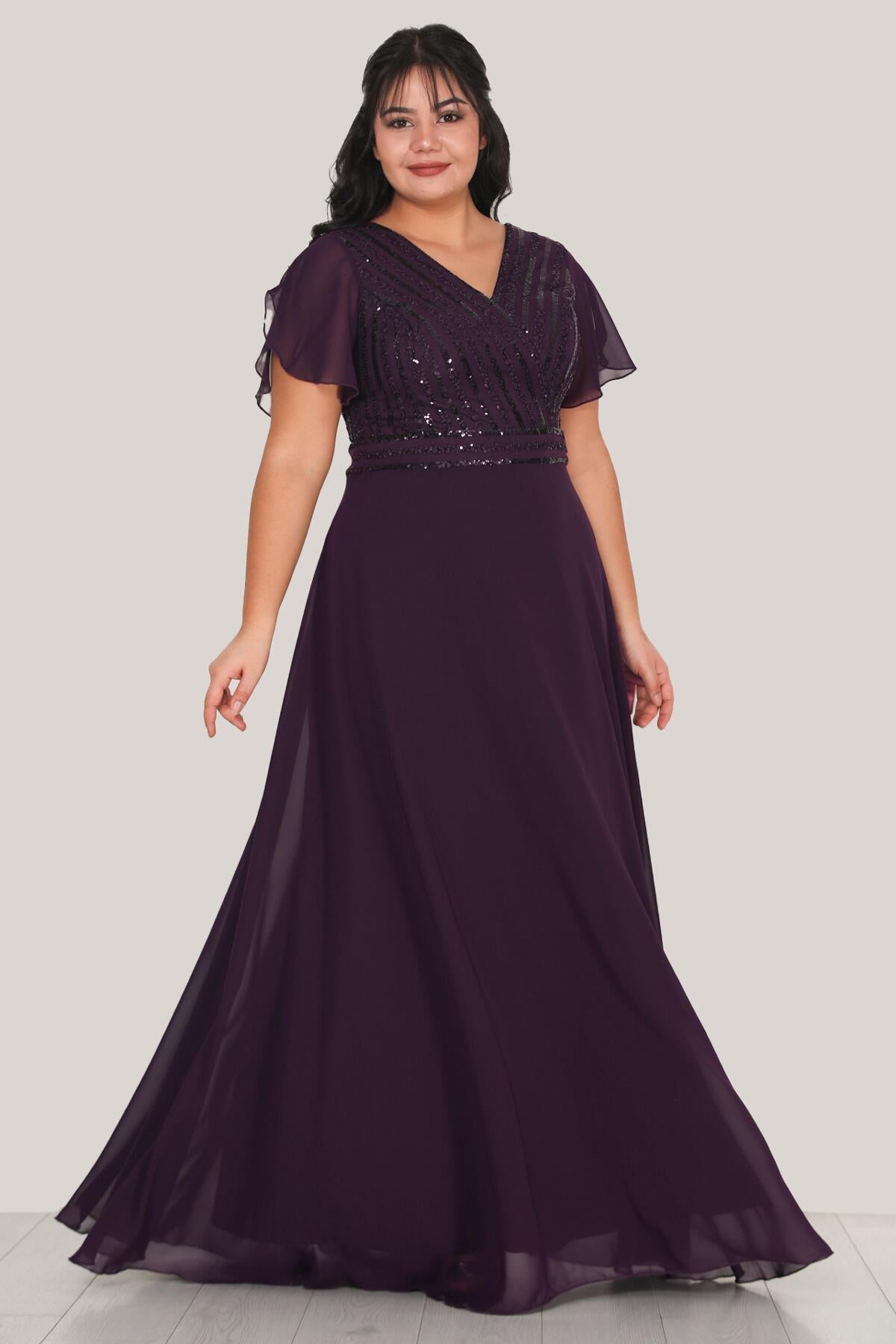 Plus - Size Evening Dress — Purple