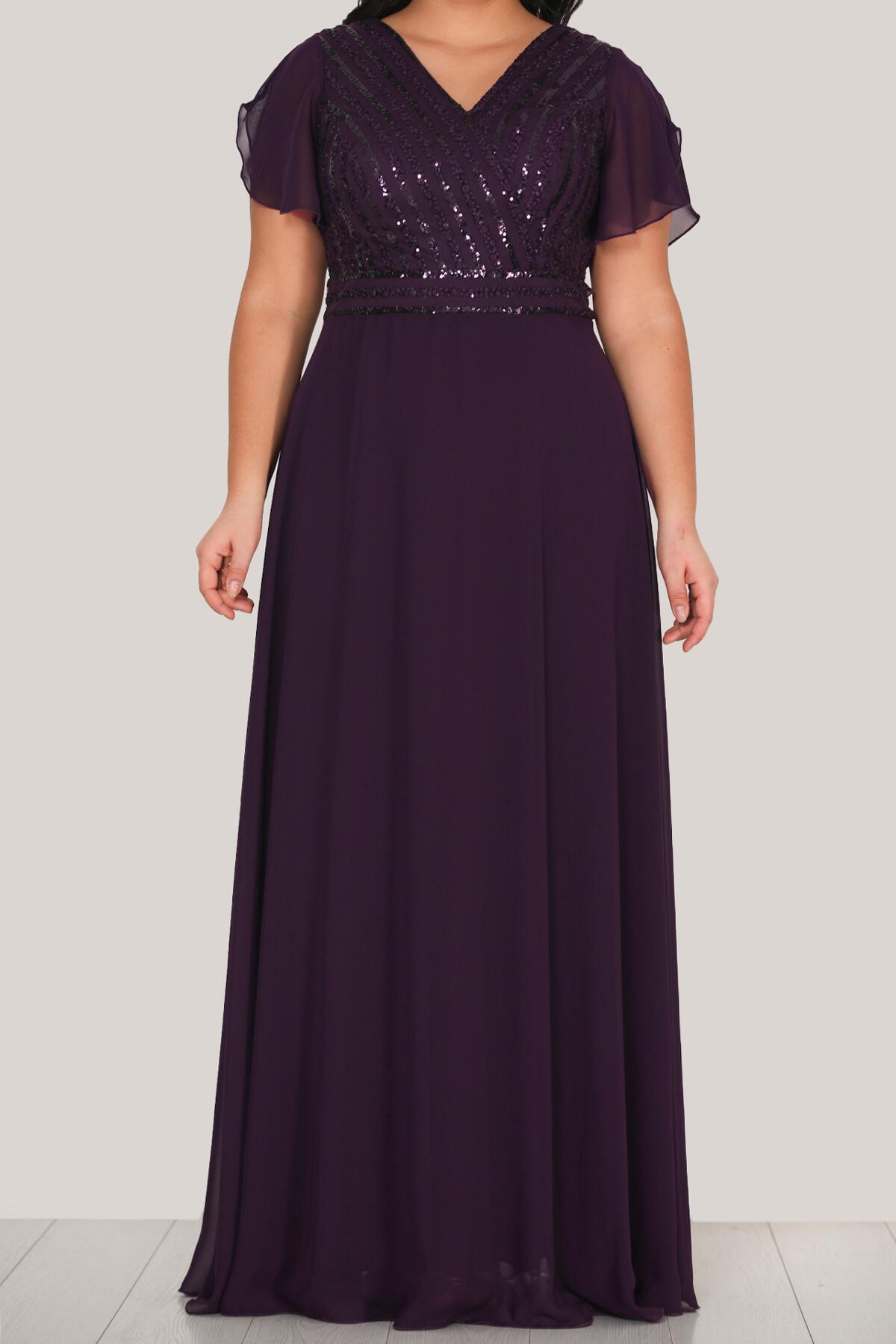 Plus - Size Evening Dress — Purple