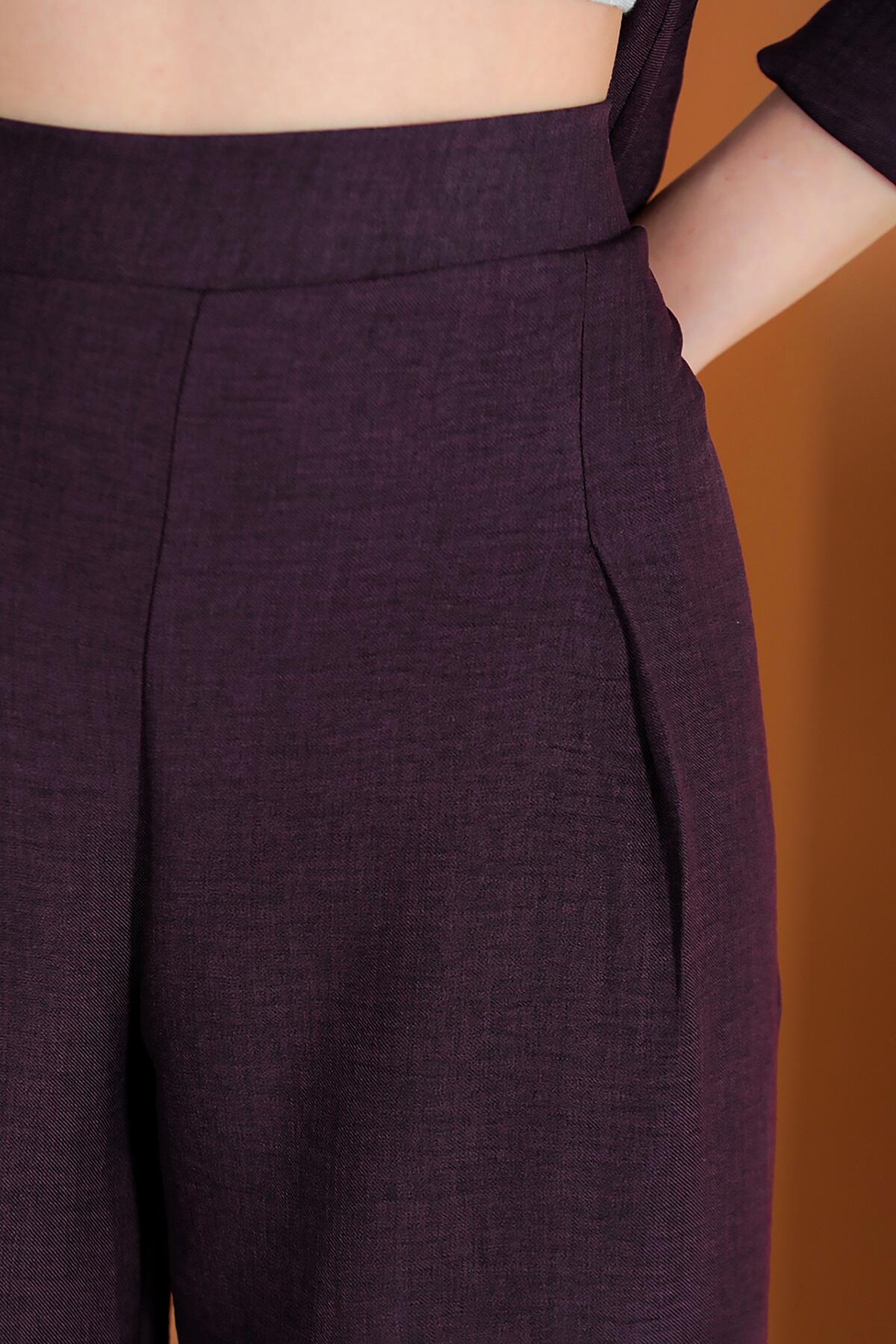 Ensemble deux pièces en tissu flammé — Violet foncé