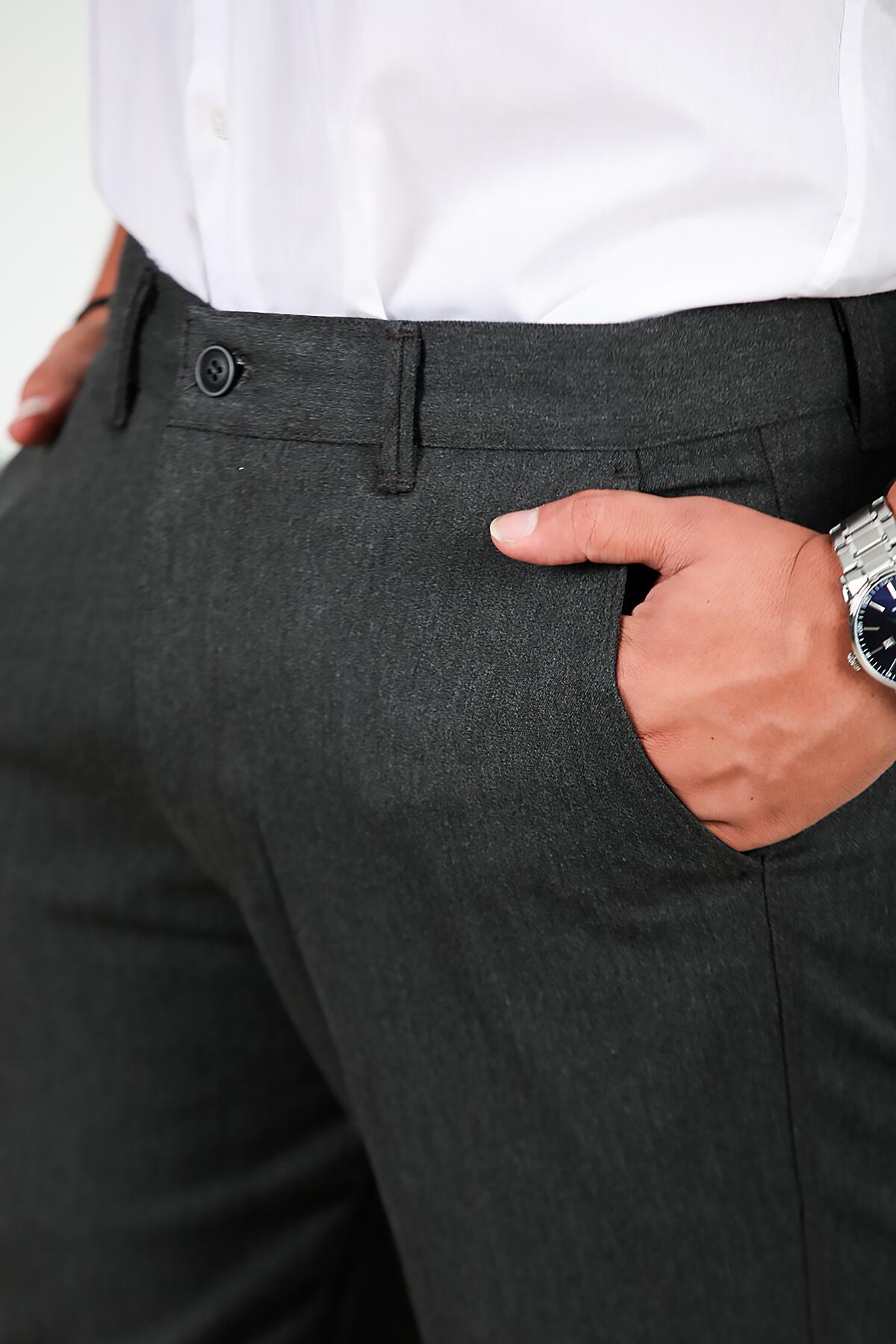 Men's Fabric Trousers - Anthracite