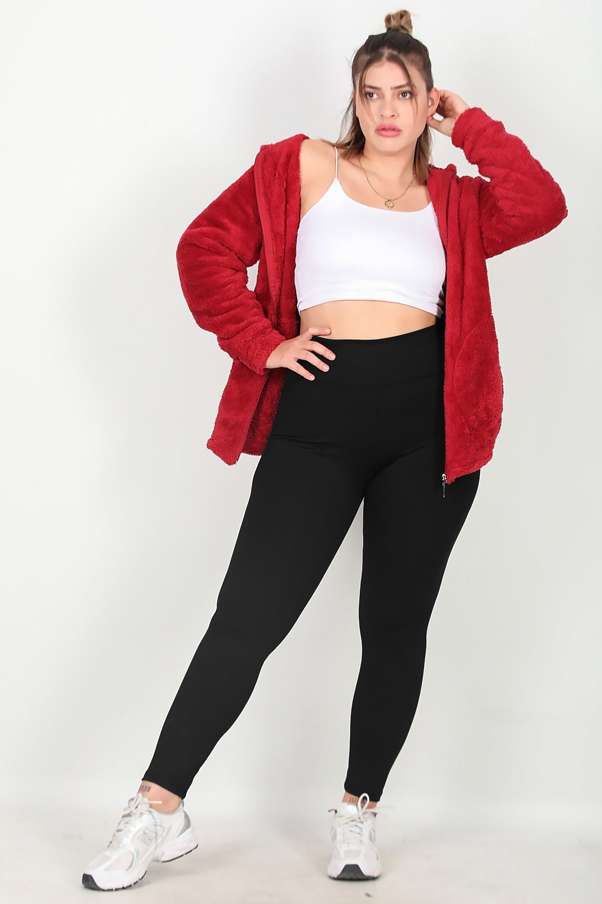 Leggings côtelés grande taille — noirs