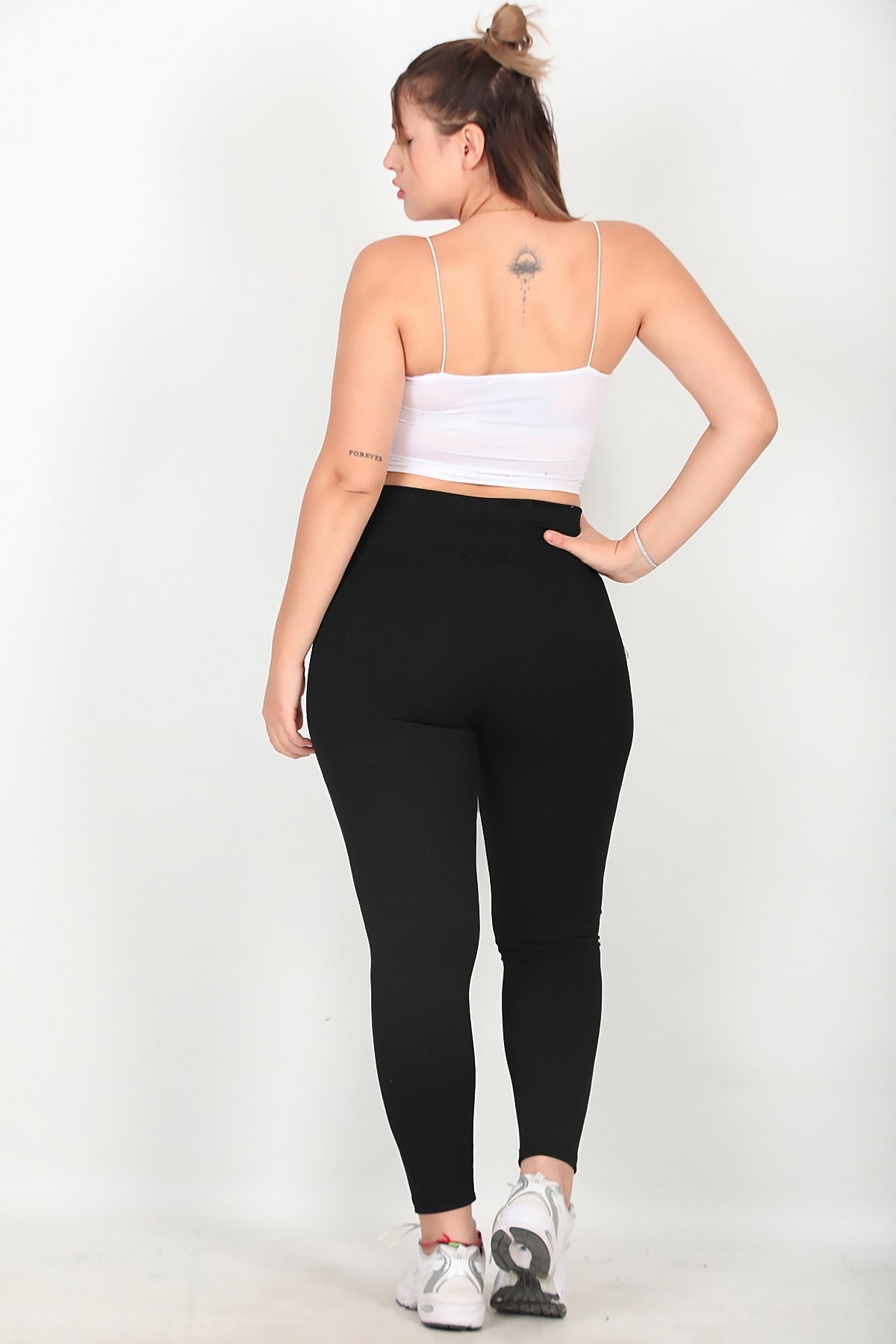 Leggings côtelés grande taille — noirs