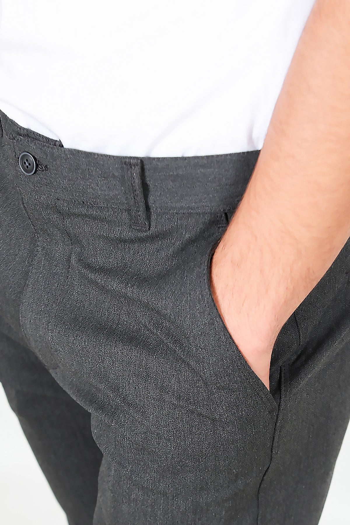 Men's Cotton - Blend Trousers — Anthracite