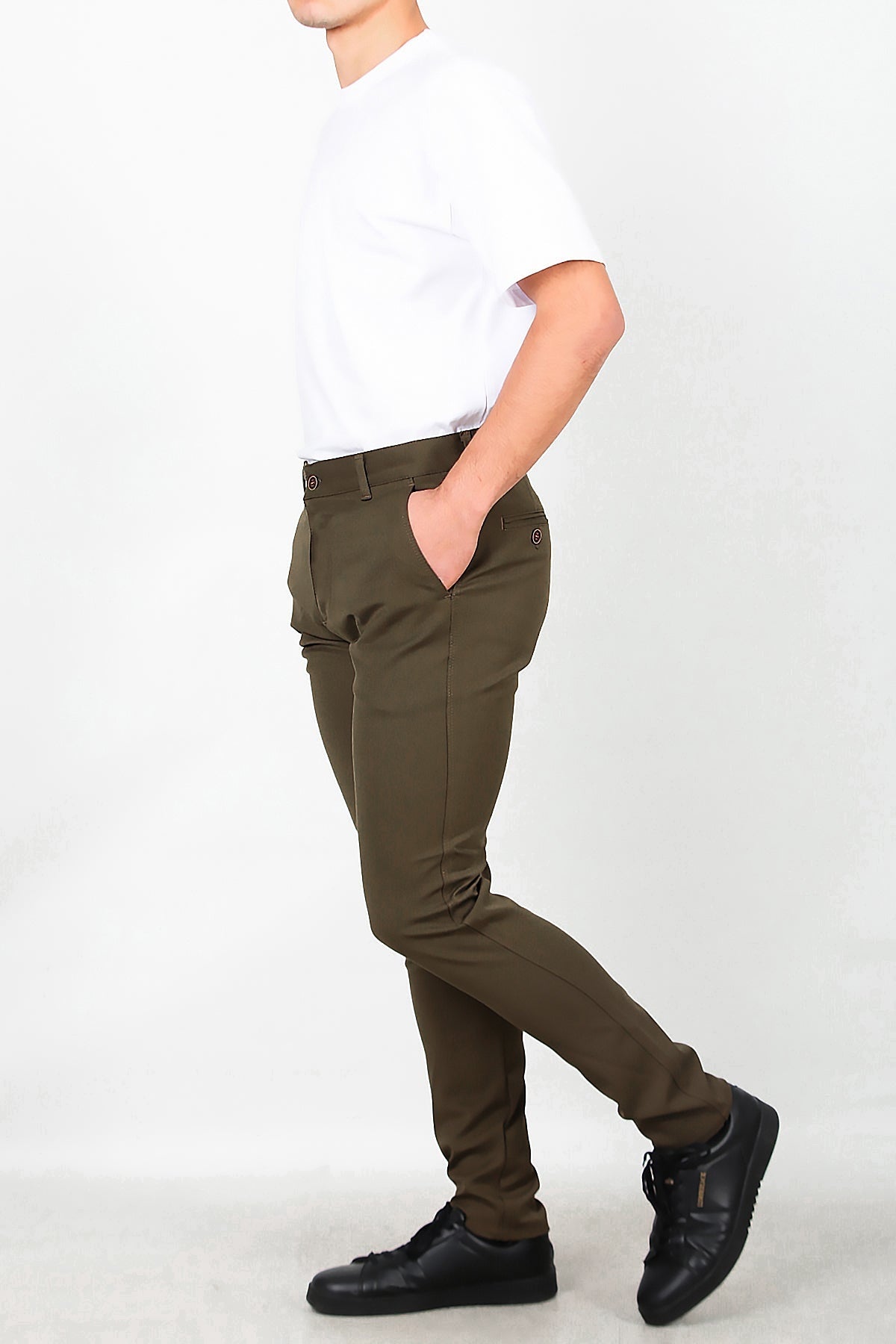Men's Cotton - Blend Trousers — Brown