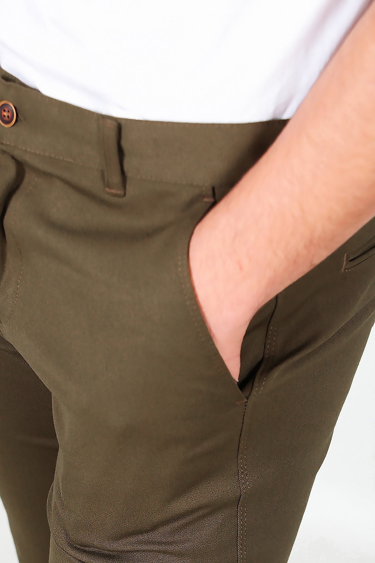 Men's Cotton - Blend Trousers — Brown