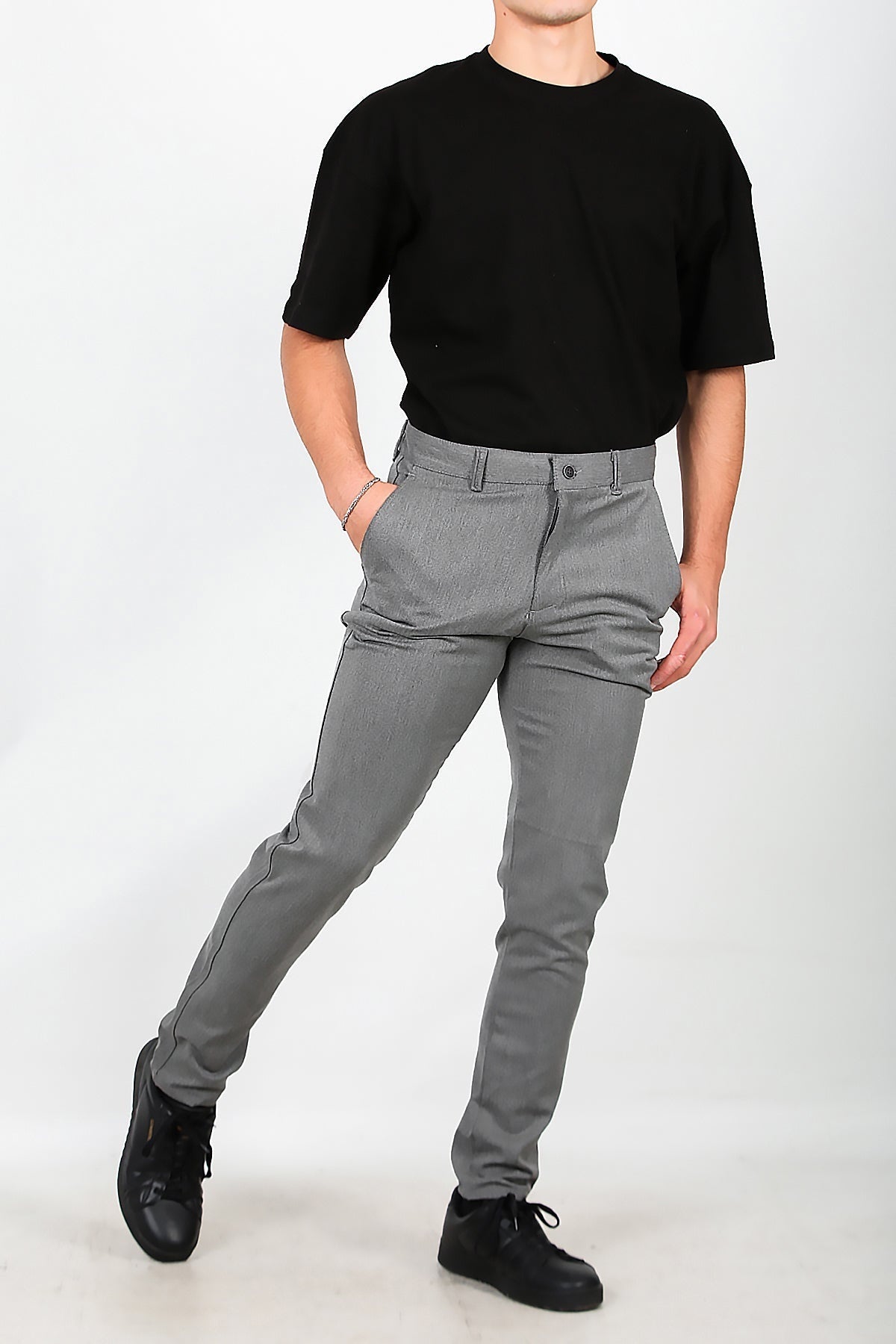 Men's Cotton - Blend Trousers — Grey