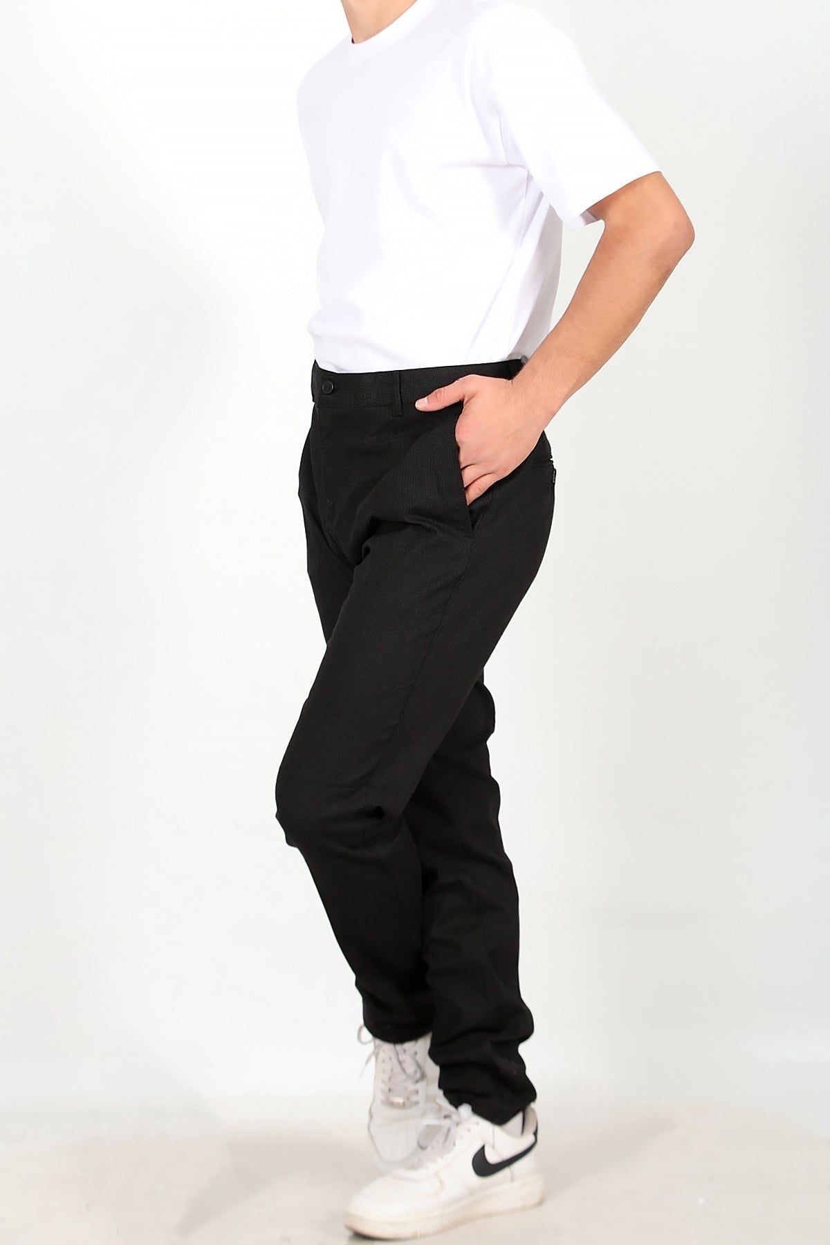 Men's Fabric Trousers — Black