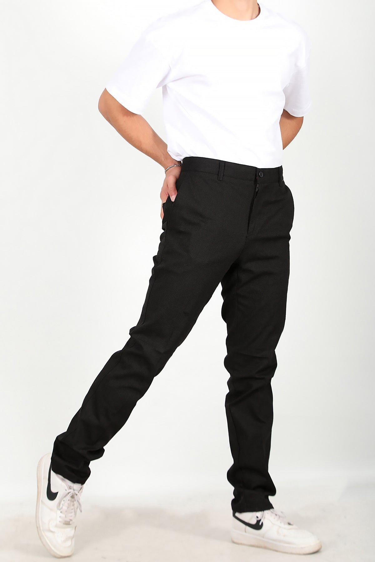 Men's Fabric Trousers — Black