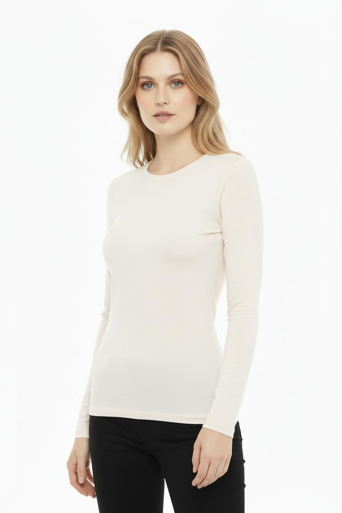 Crew - Neck Blouse — Off - White