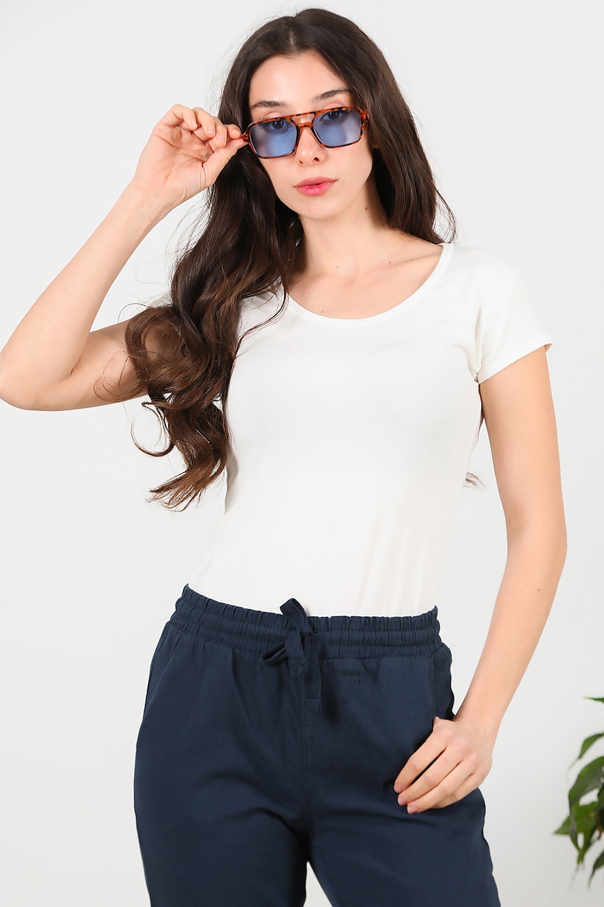 Oval - Neck T - Shirt — Off - White