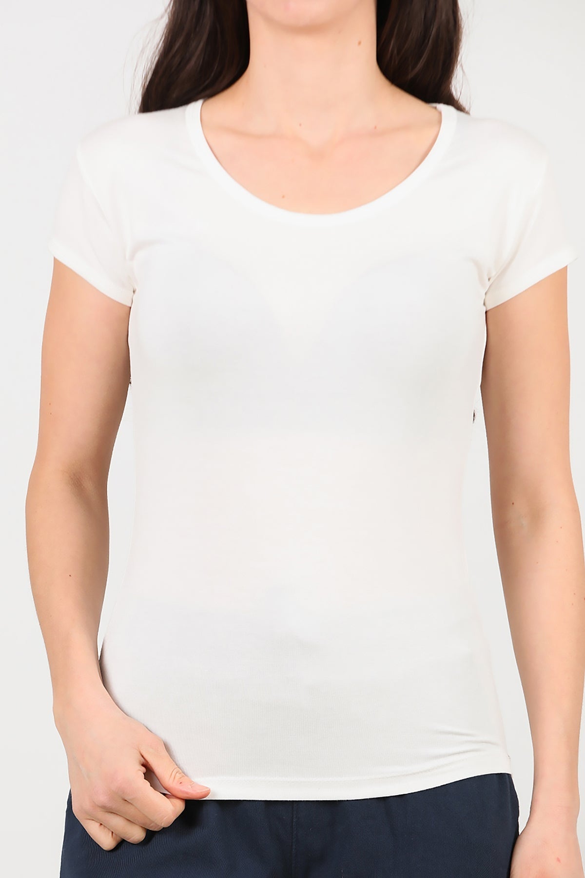 Oval - Neck T - Shirt — Off - White