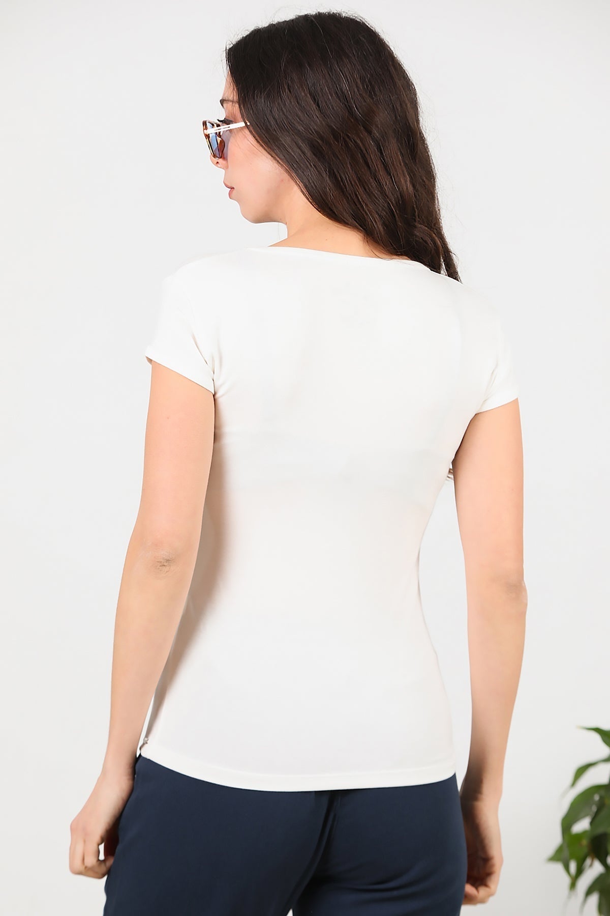 Oval - Neck T - Shirt — Off - White