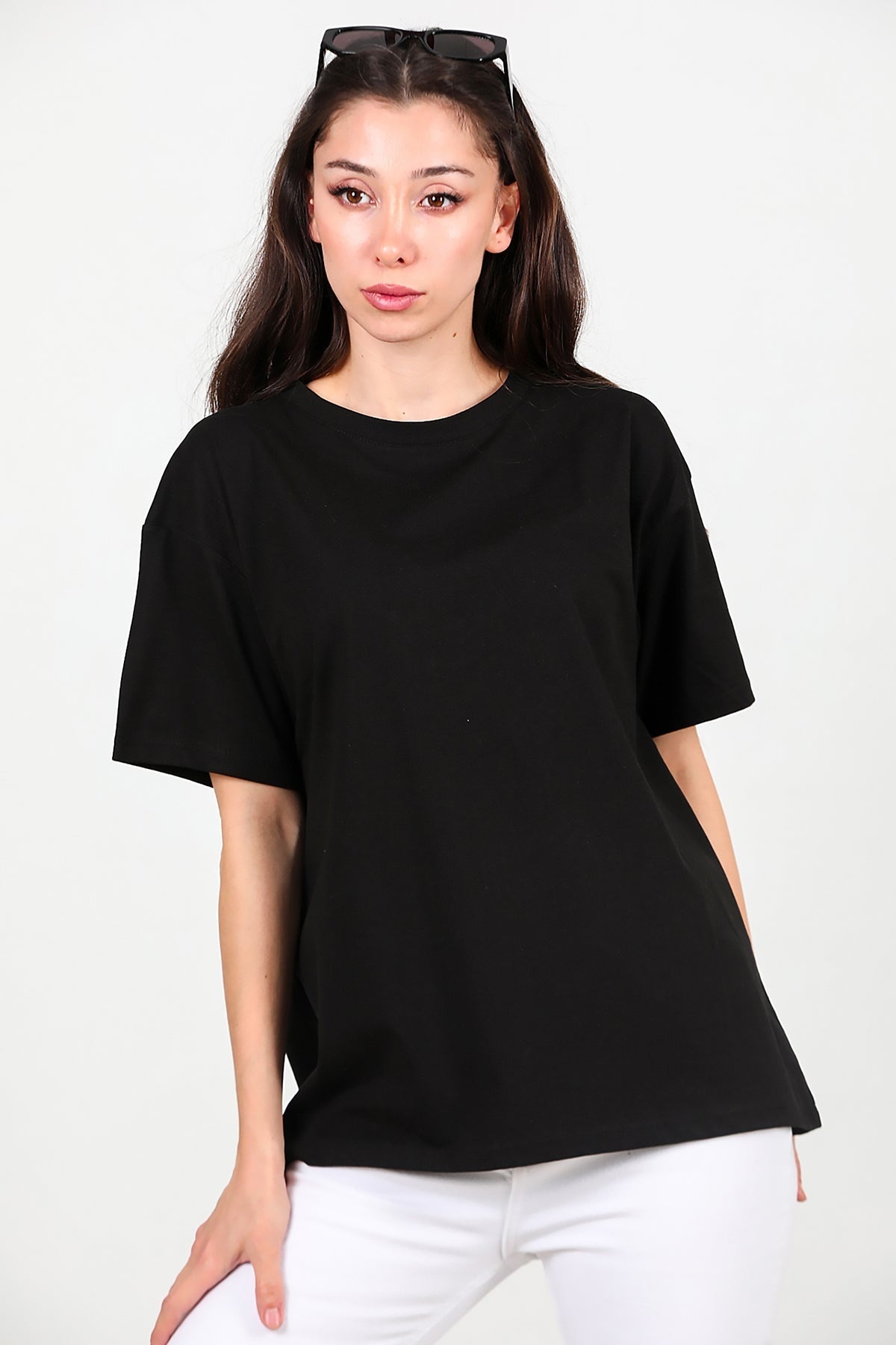 Women's Oversized T - Shirt — Black