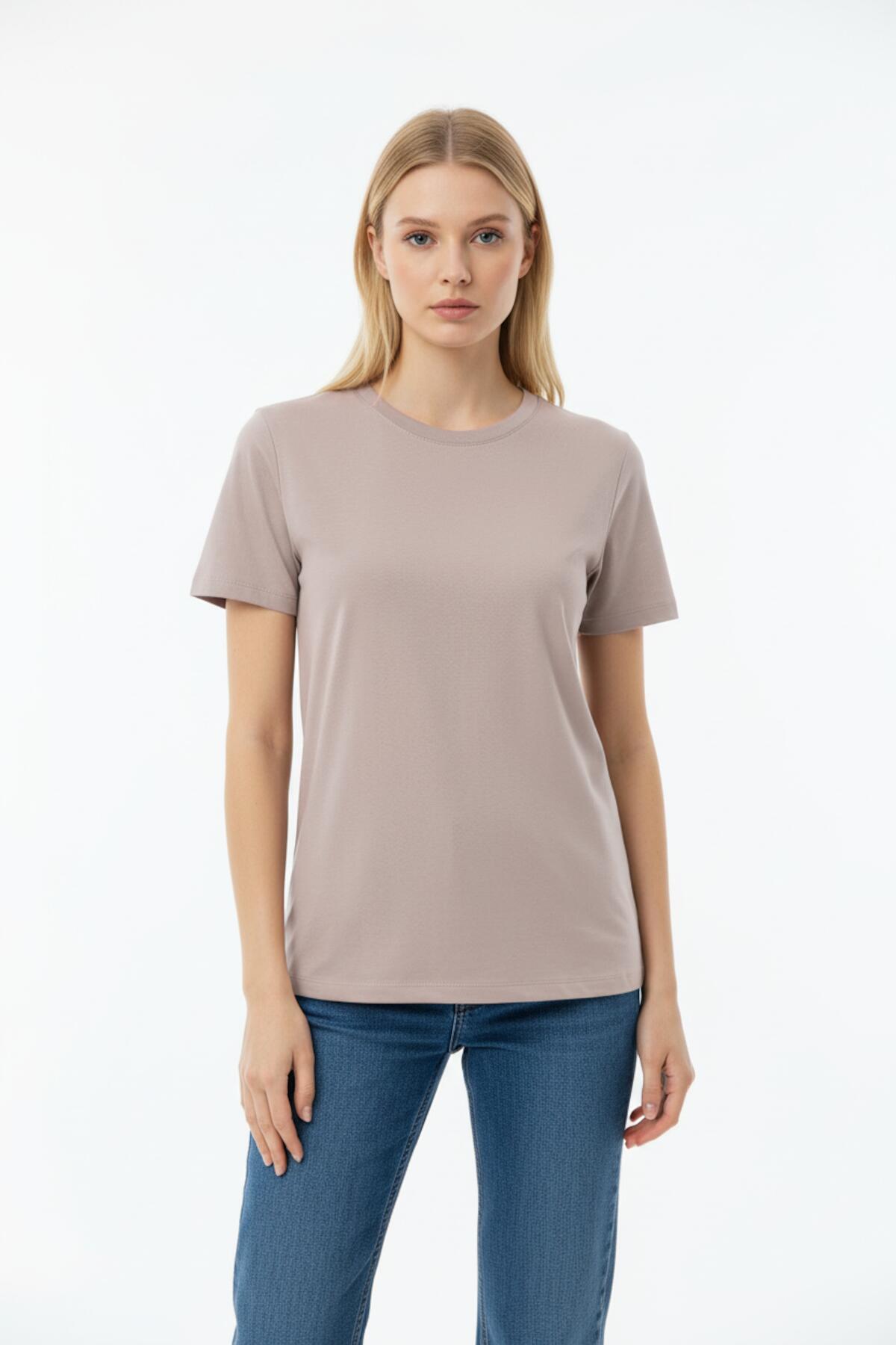 Crew - Neck T - Shirt — Taupe