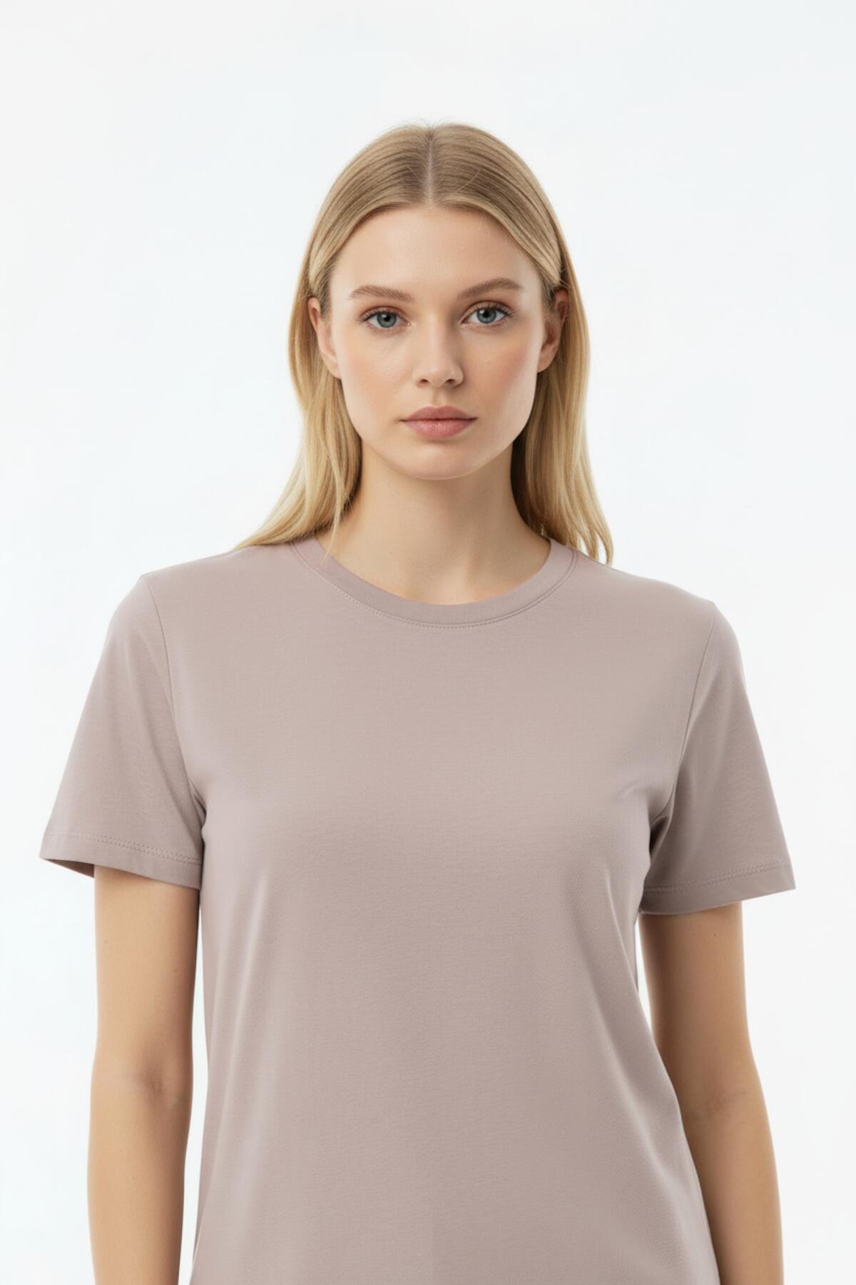 Crew - Neck T - Shirt — Taupe
