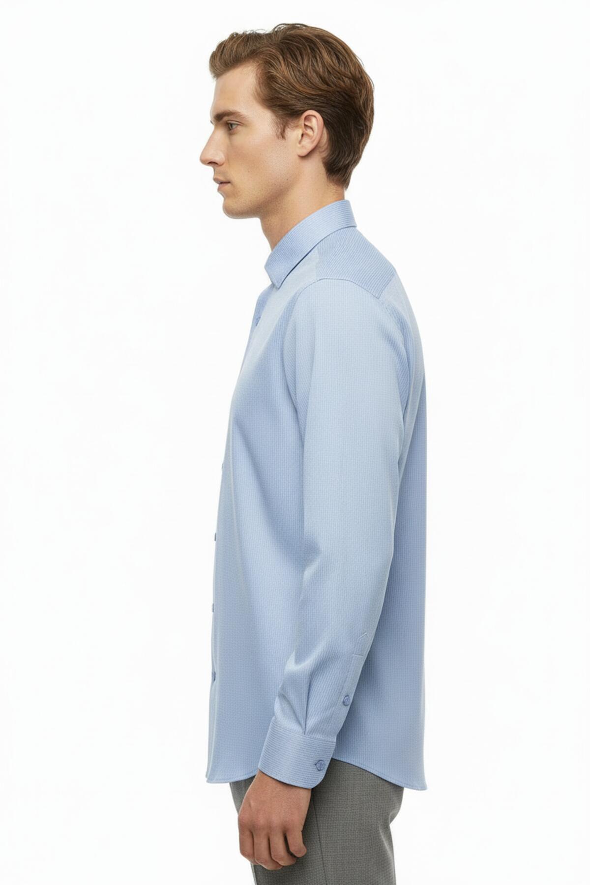 Men's Slim - Fit Striped Shirt — Blue