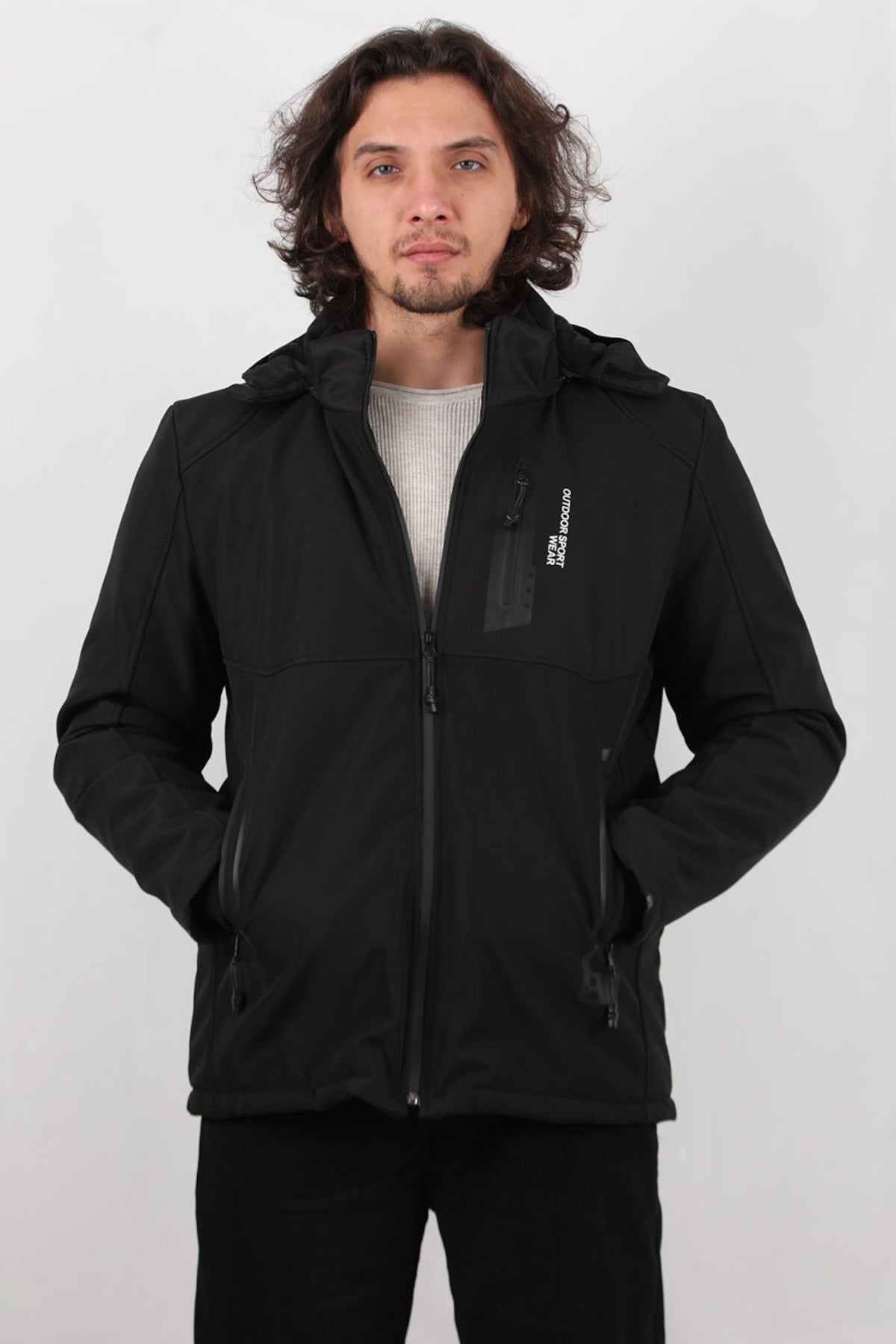 Men's Hooded Jacket — Black